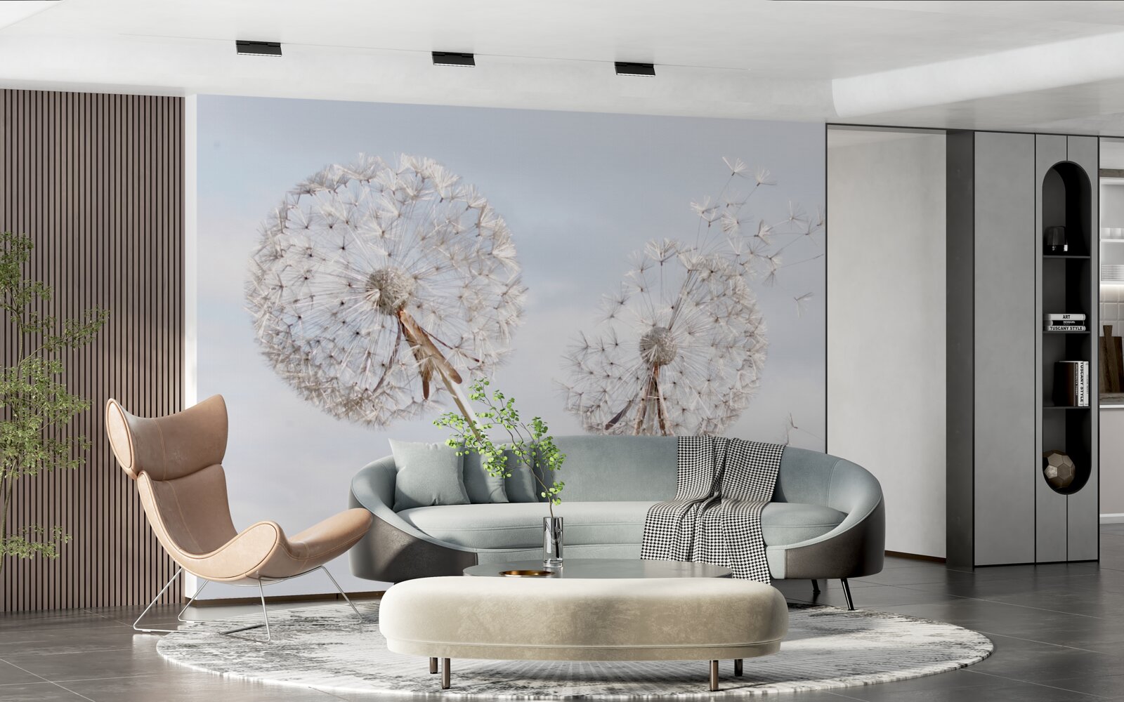 Фотошпалери вітер здуває кульбаби