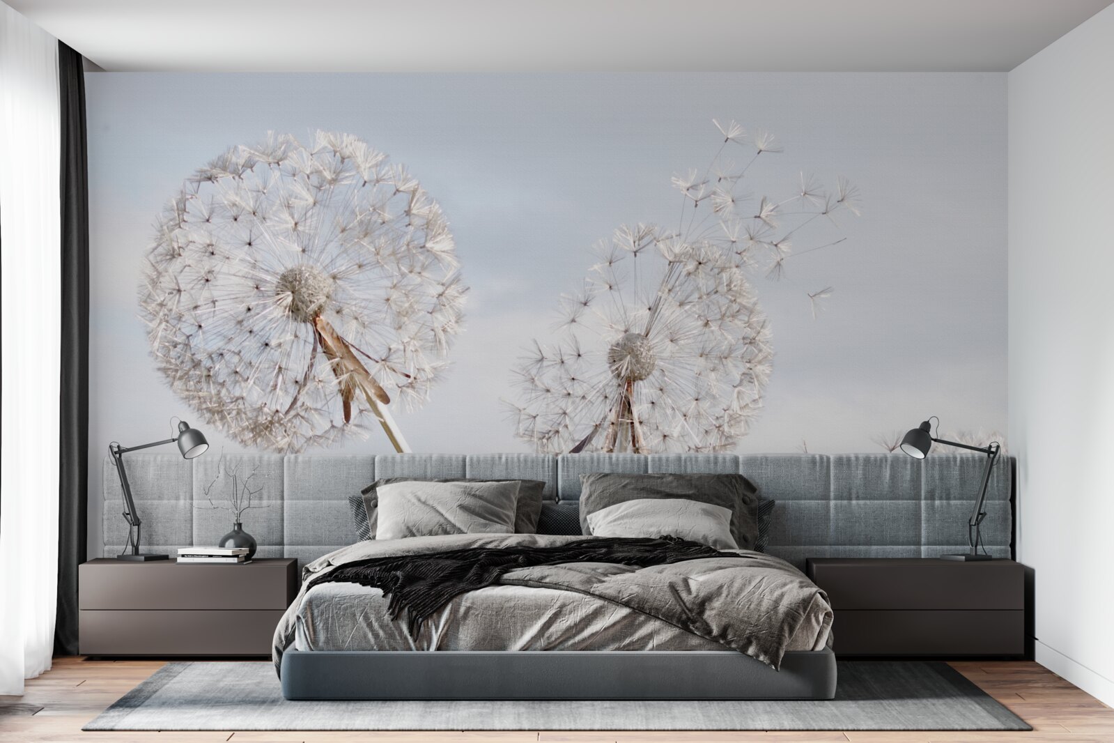 Фотошпалери вітер здуває кульбаби