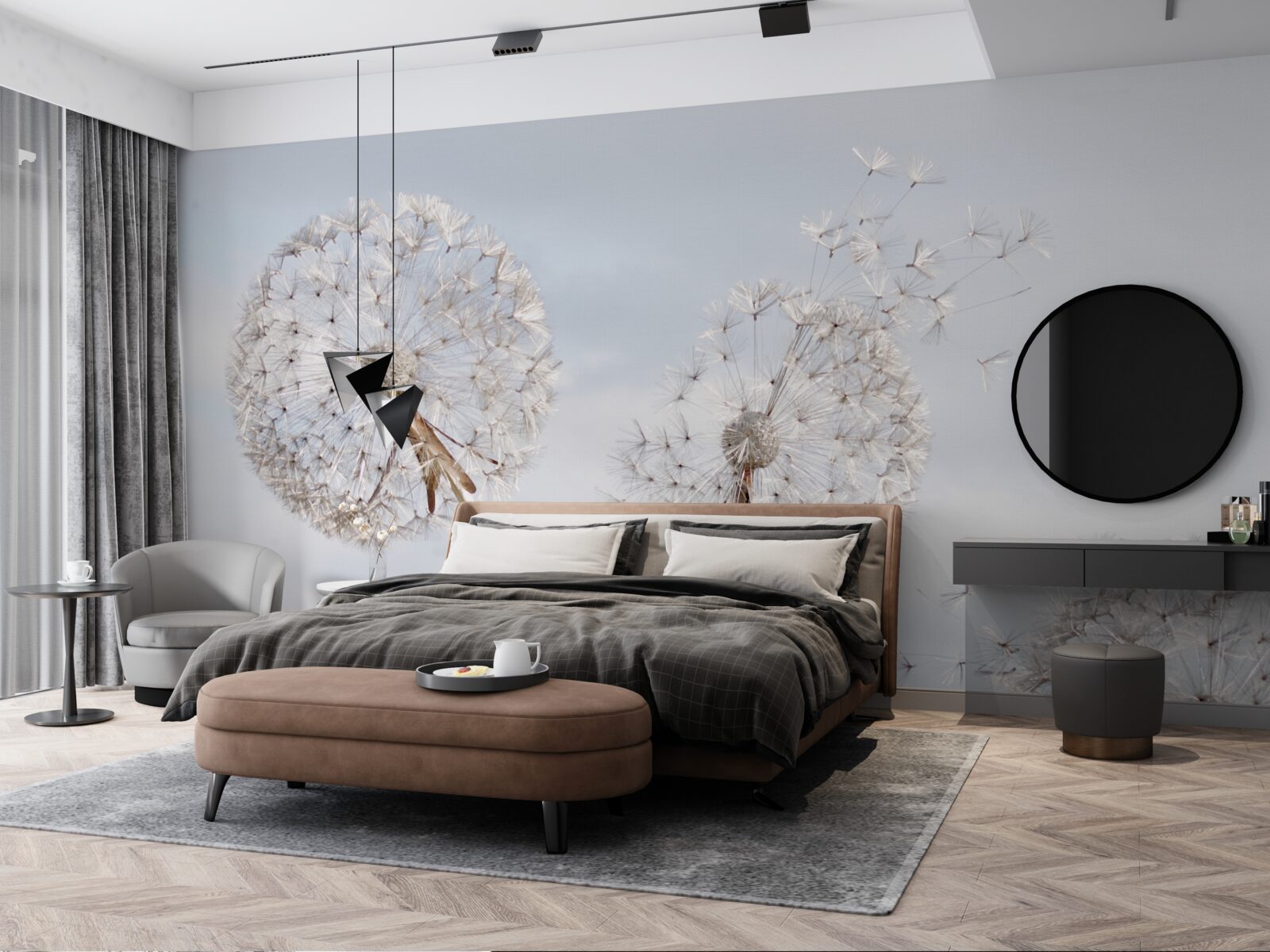 Фотошпалери вітер здуває кульбаби