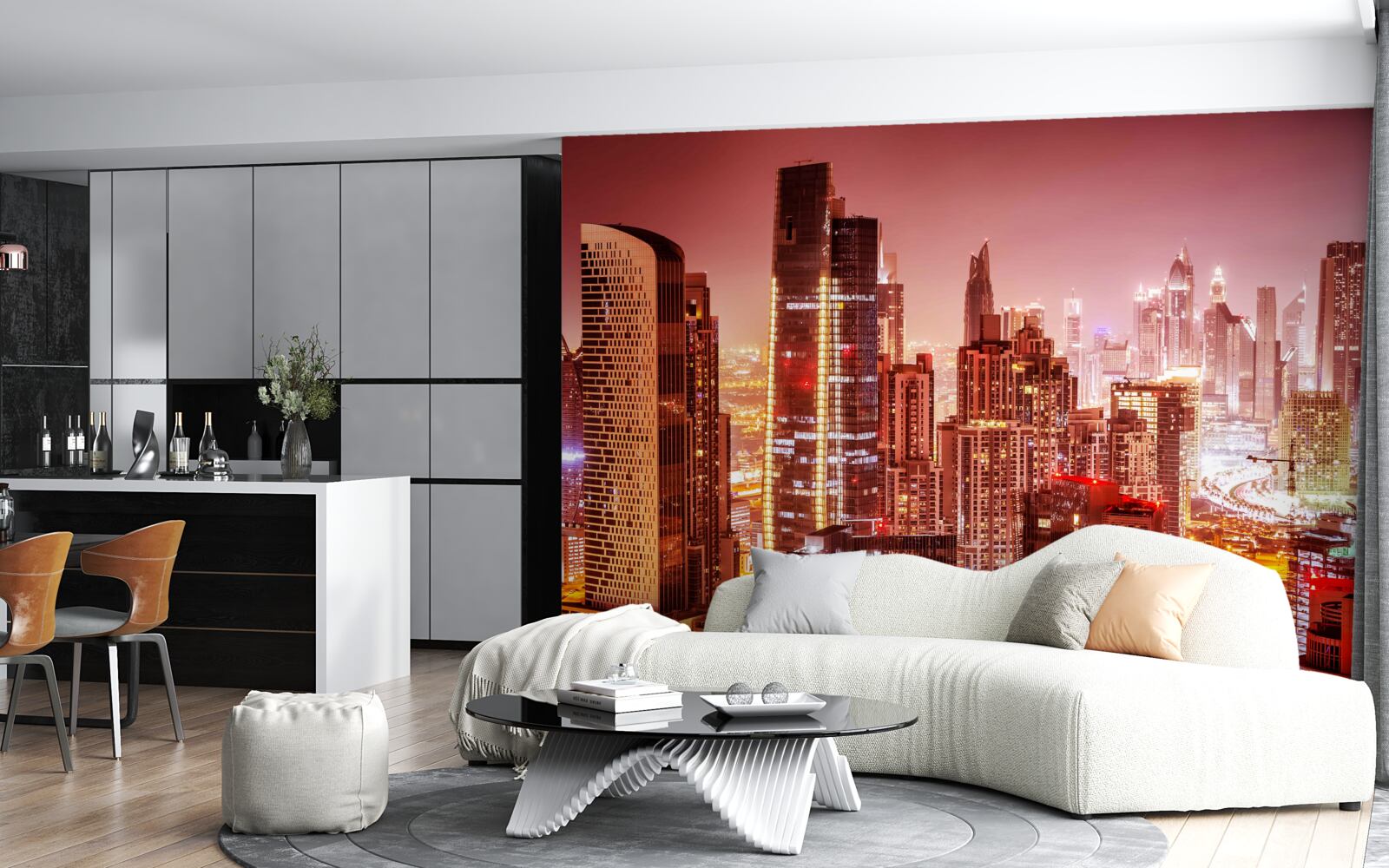 Фотошпалери суєта міста в нічному світлі