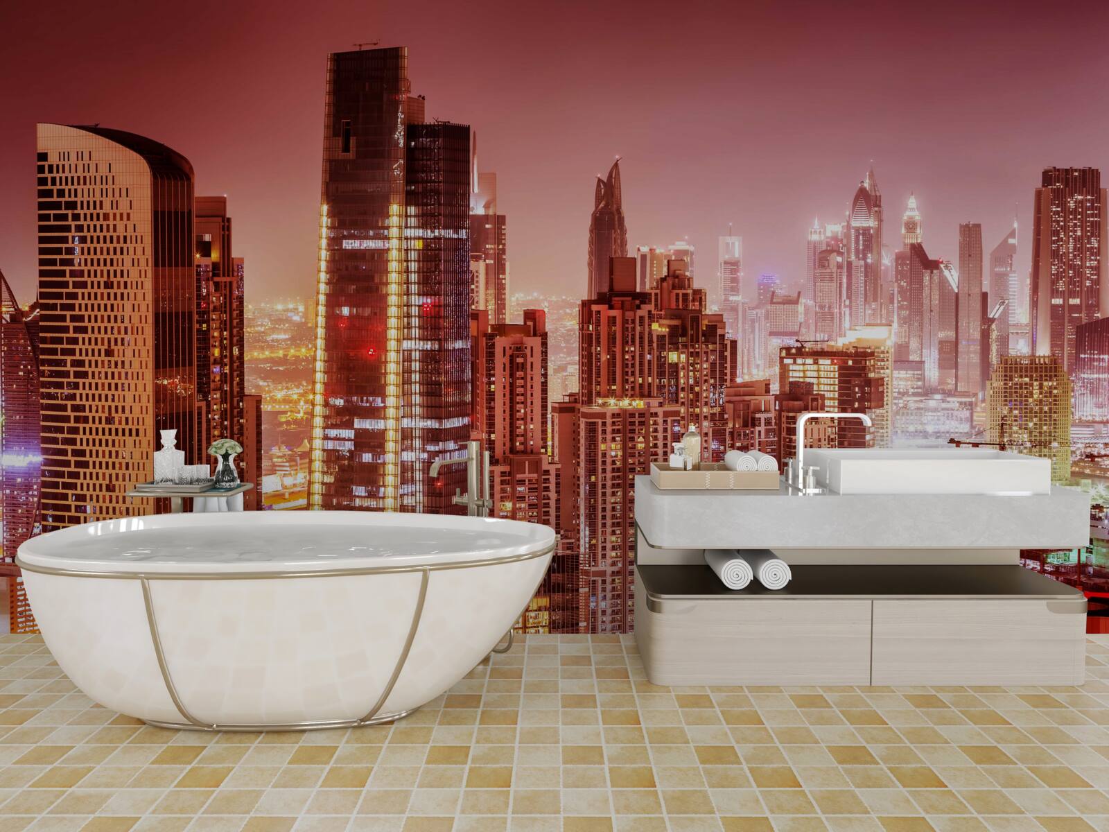 Фотошпалери суєта міста в нічному світлі