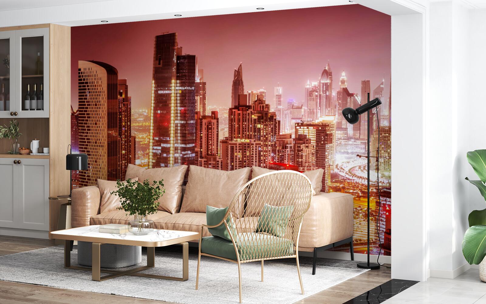 Фотошпалери суєта міста в нічному світлі