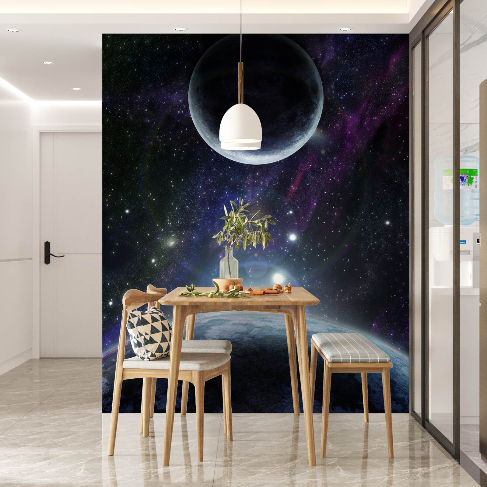 Фотошпалери Земля і Місяць знаходяться в космосі