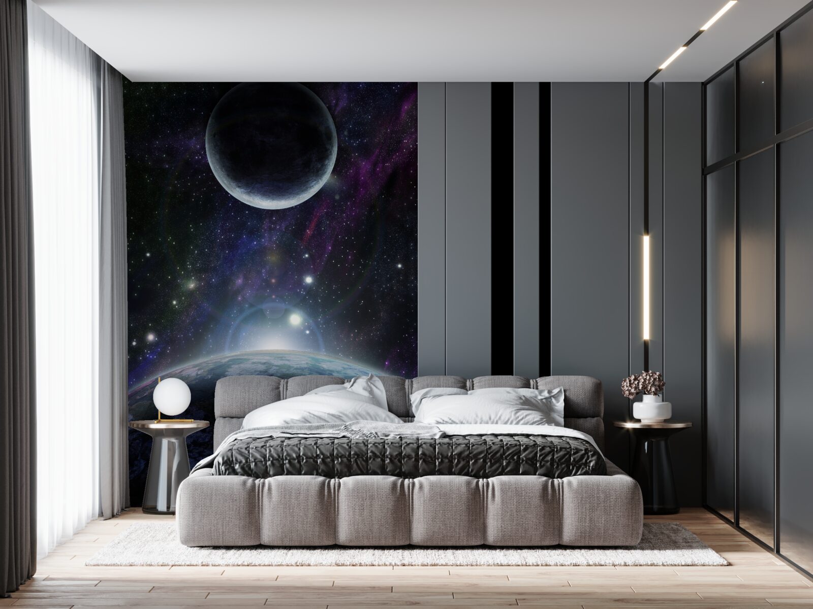 Фотошпалери Земля і Місяць знаходяться в космосі