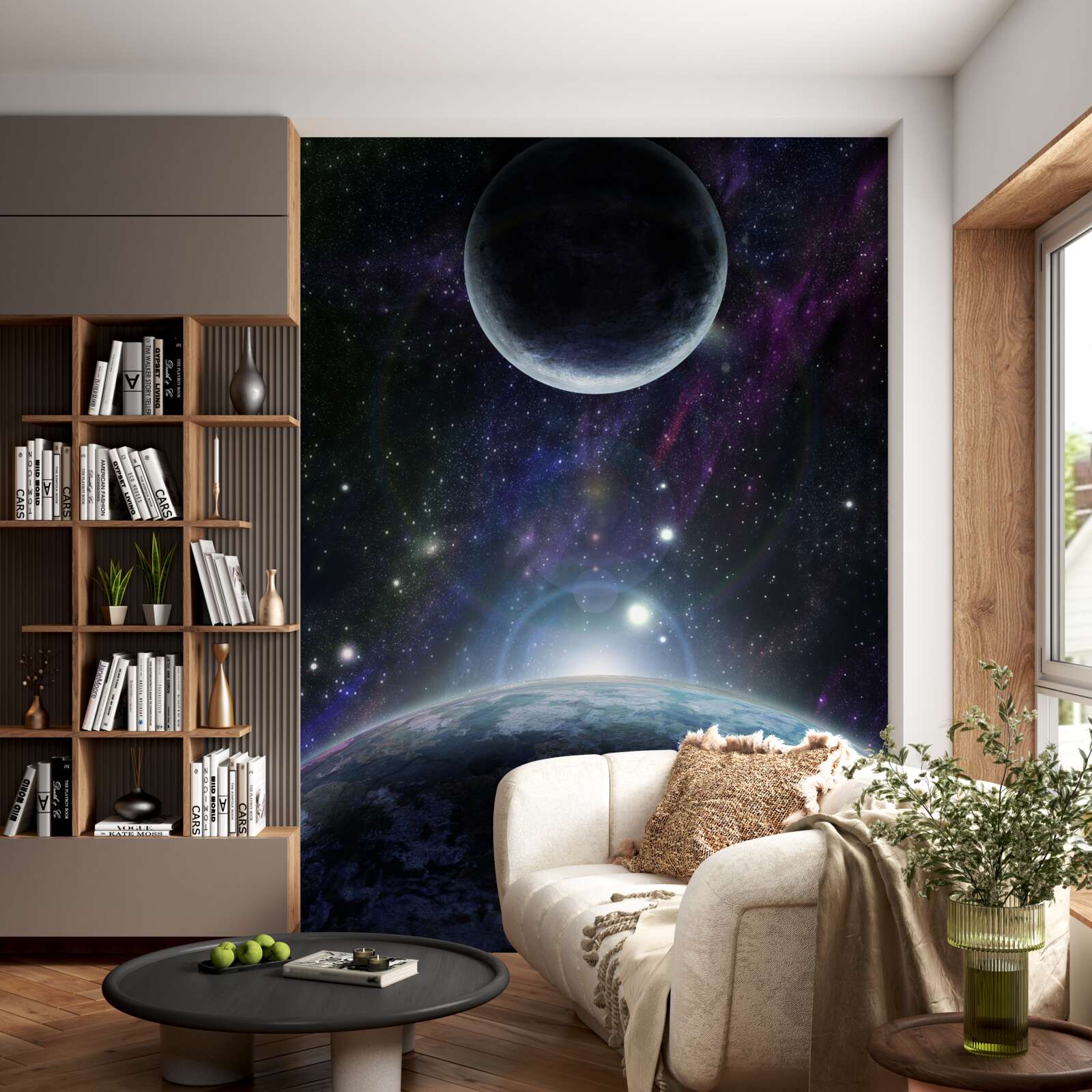 Фотошпалери Земля і Місяць знаходяться в космосі