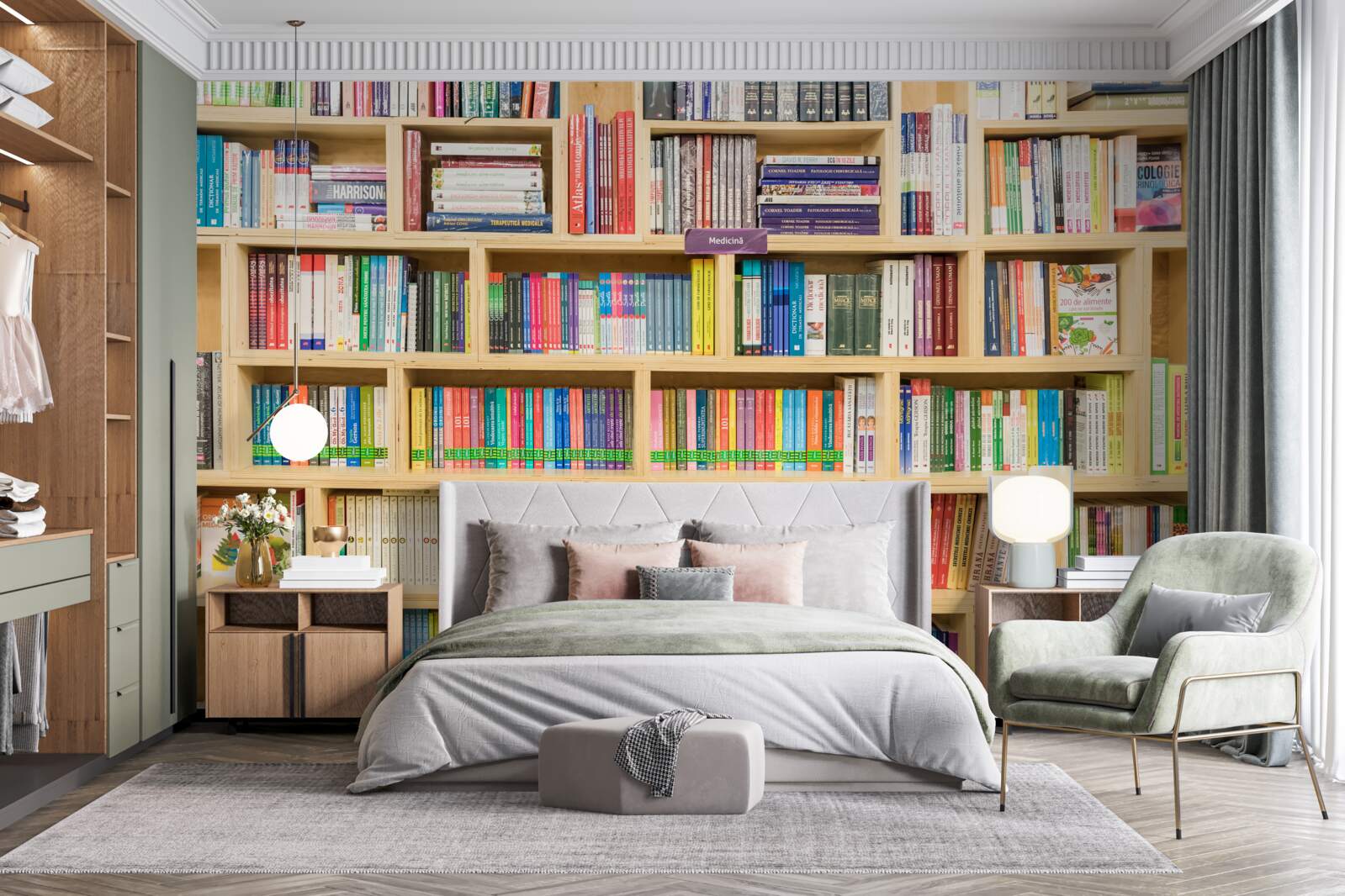 Фотошпалери томів у домашній книжковій колекції