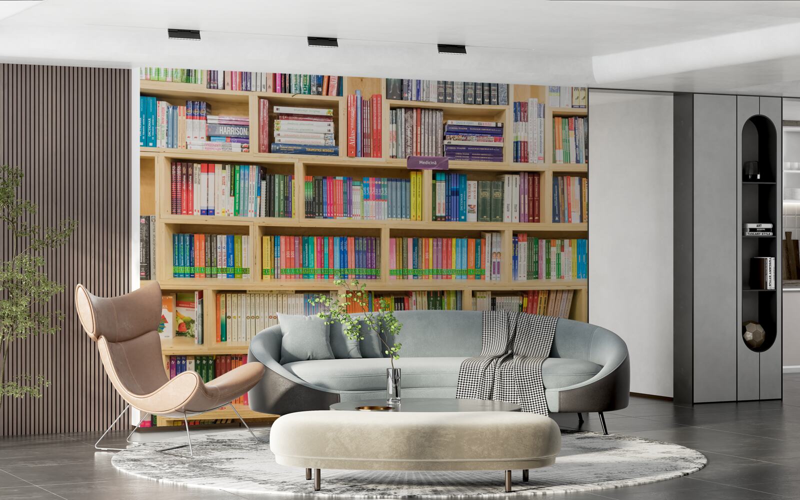 Фотошпалери томів у домашній книжковій колекції