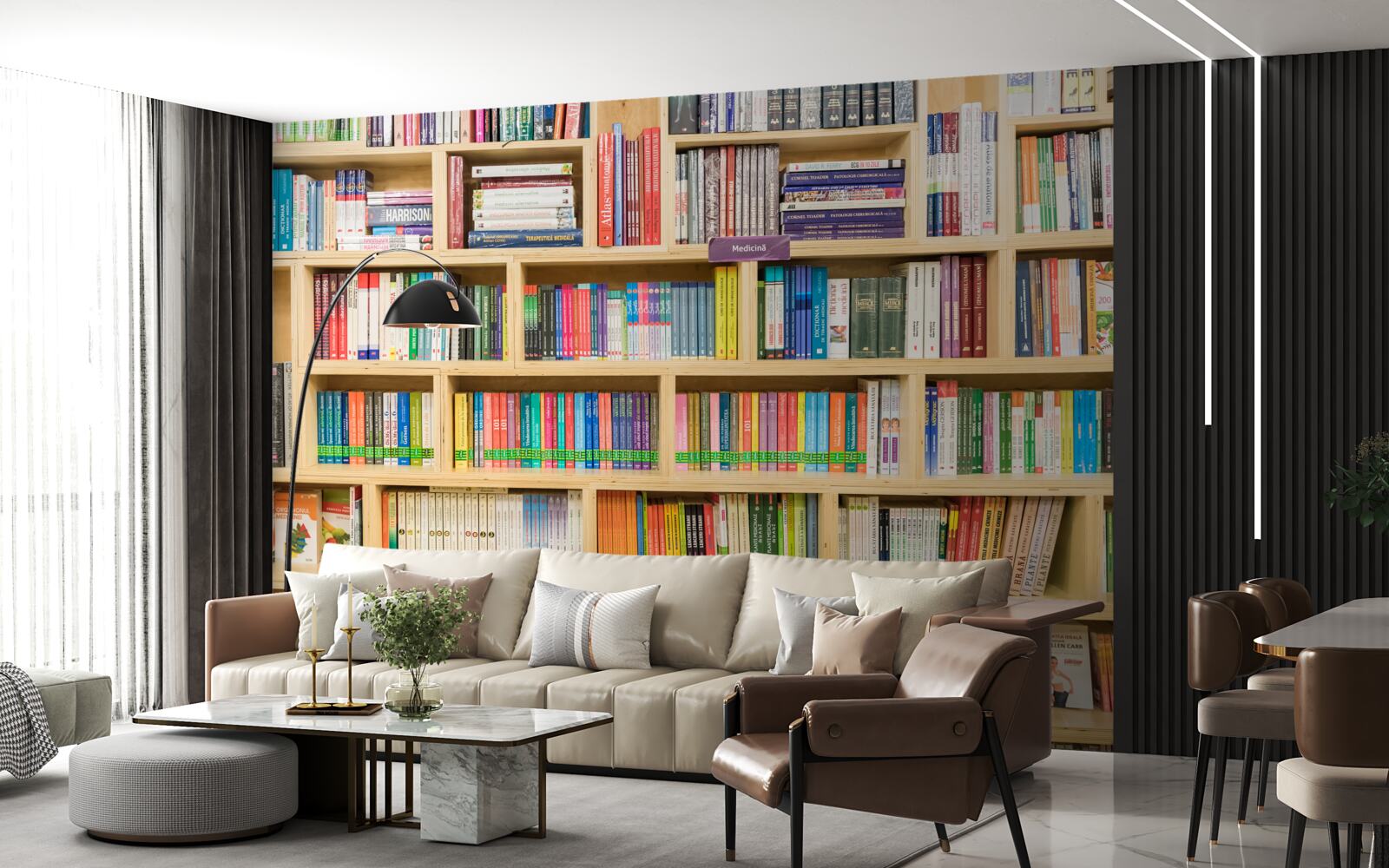 Фотошпалери томів у домашній книжковій колекції