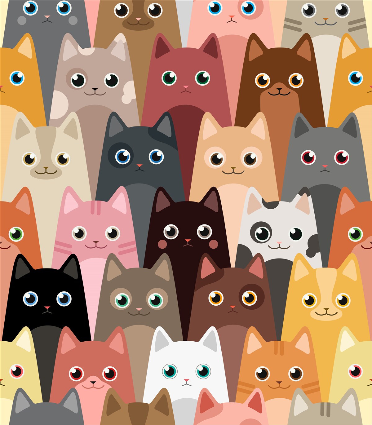 Фотошпалери багато котів з великими очима