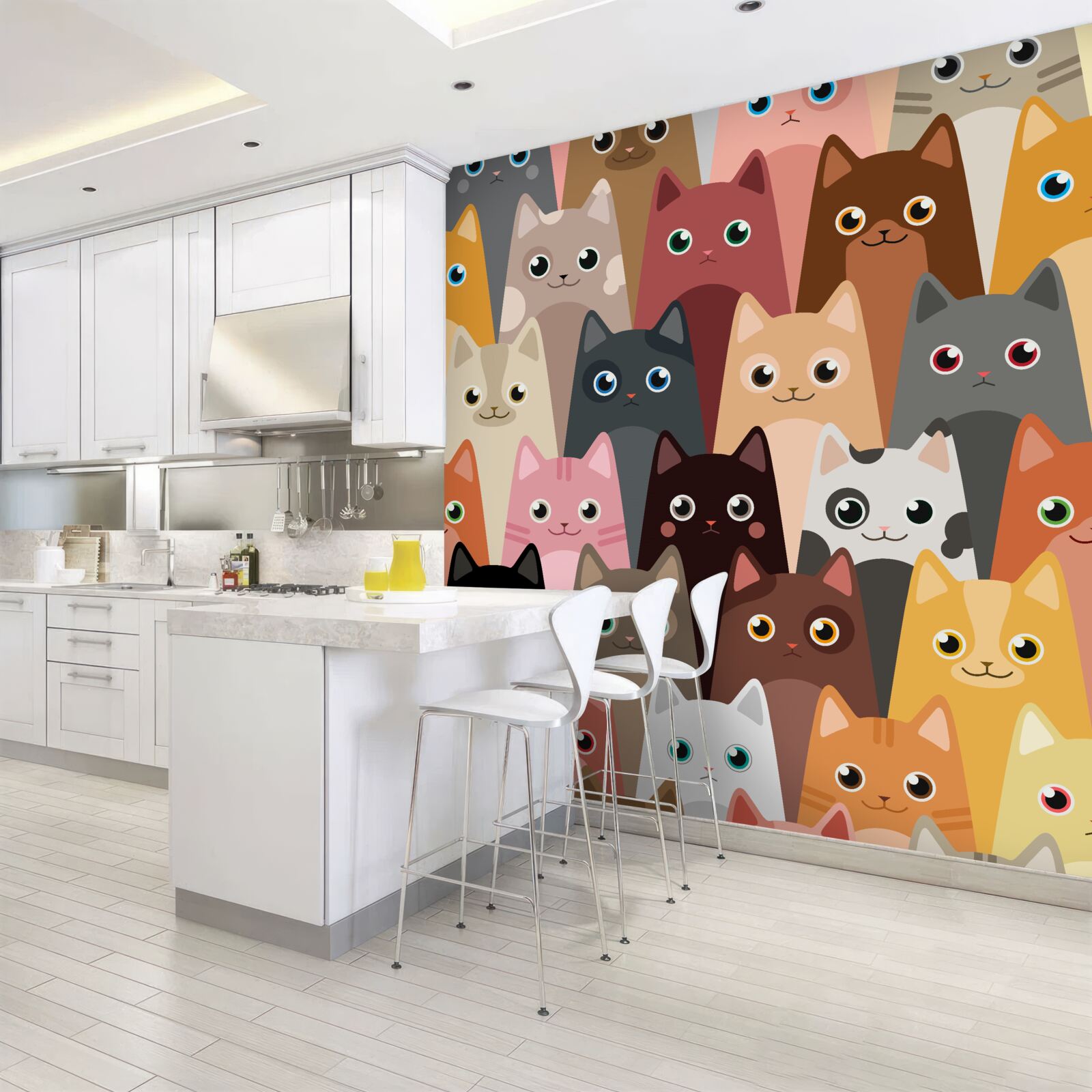 Фотошпалери багато котів з великими очима