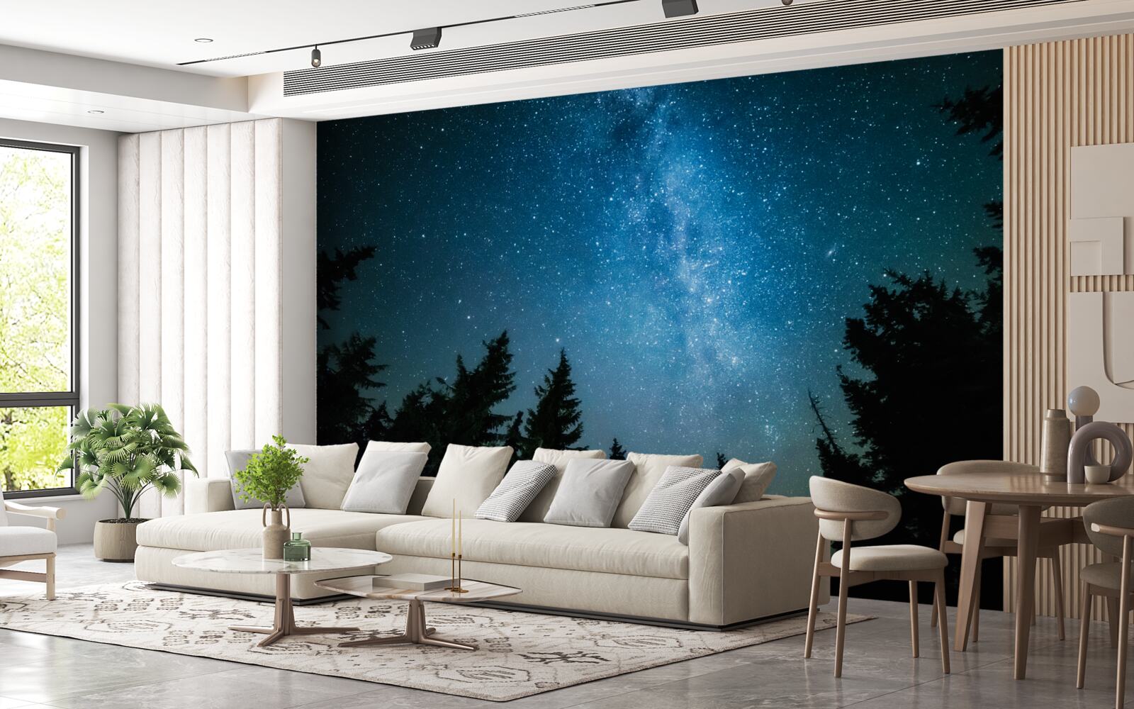 Фотошпалери Стежка серед зірок у темному лісі