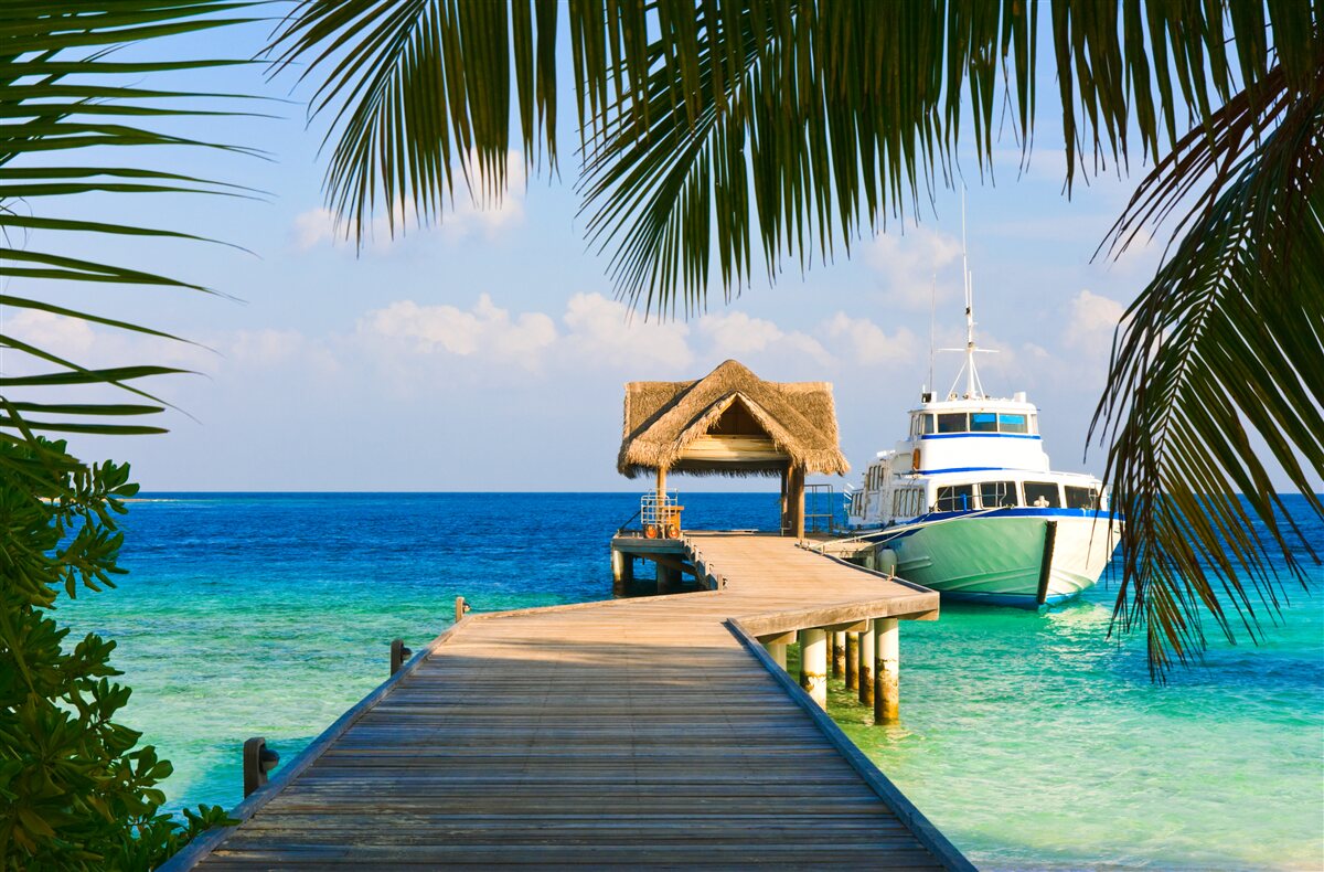 Фотошпалери Човен на пристані для яхт