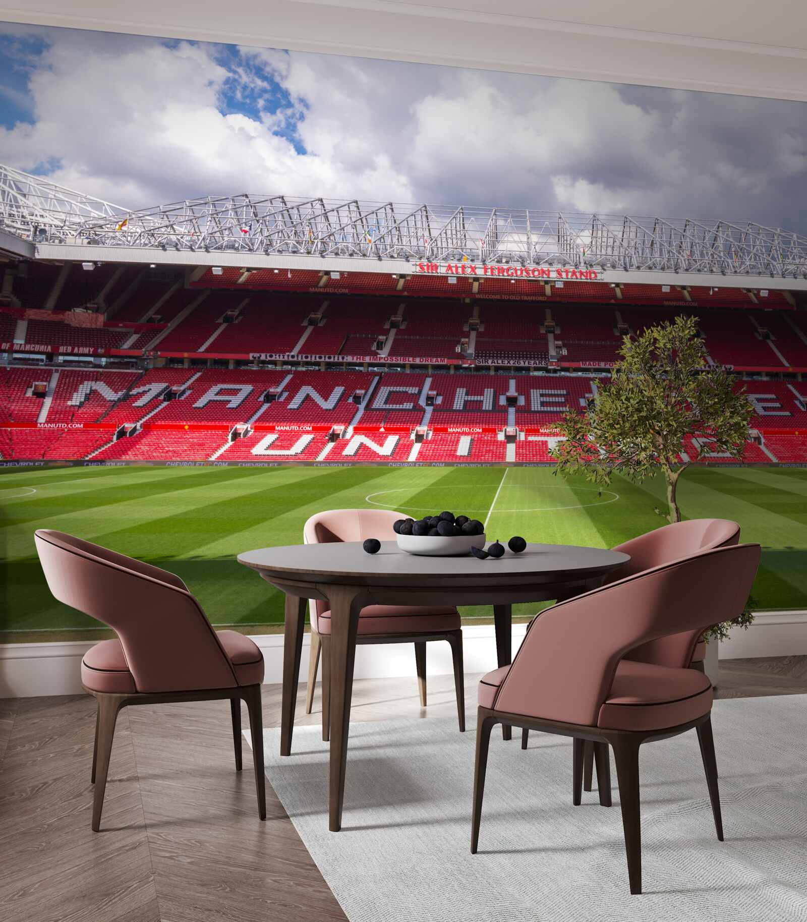 Фотошпалери просторе футбольне поле і величезна трибуна