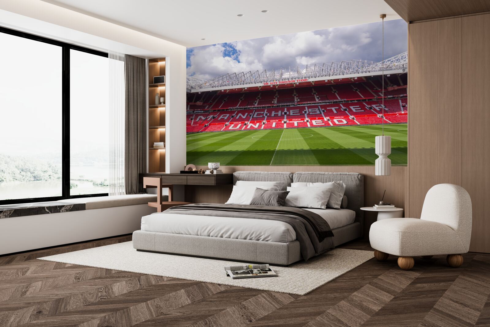 Фотошпалери просторе футбольне поле і величезна трибуна