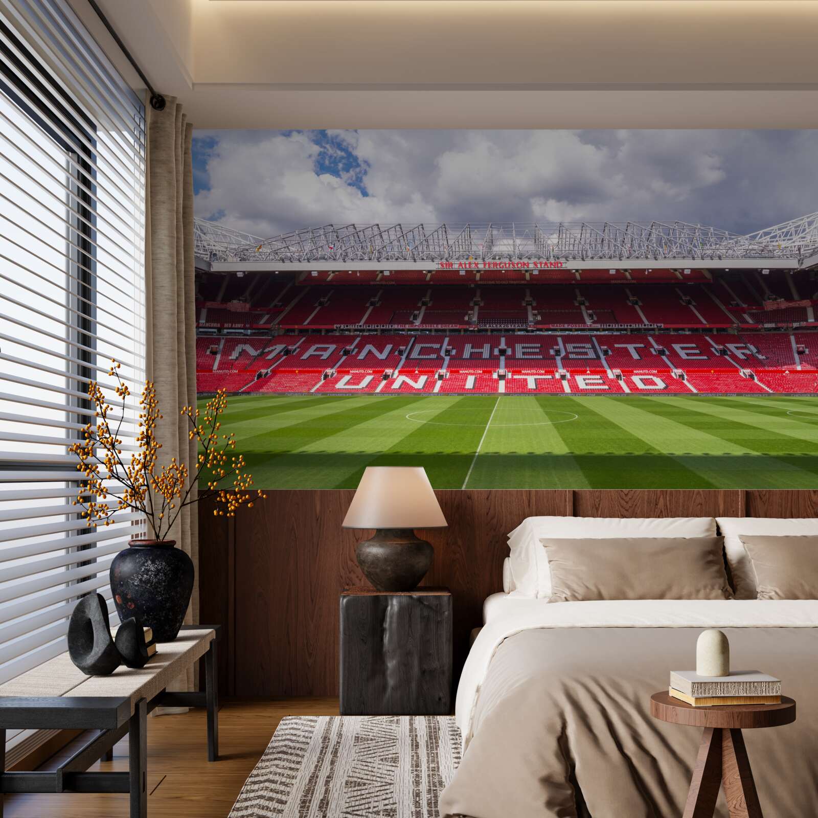 Фотошпалери просторе футбольне поле і величезна трибуна