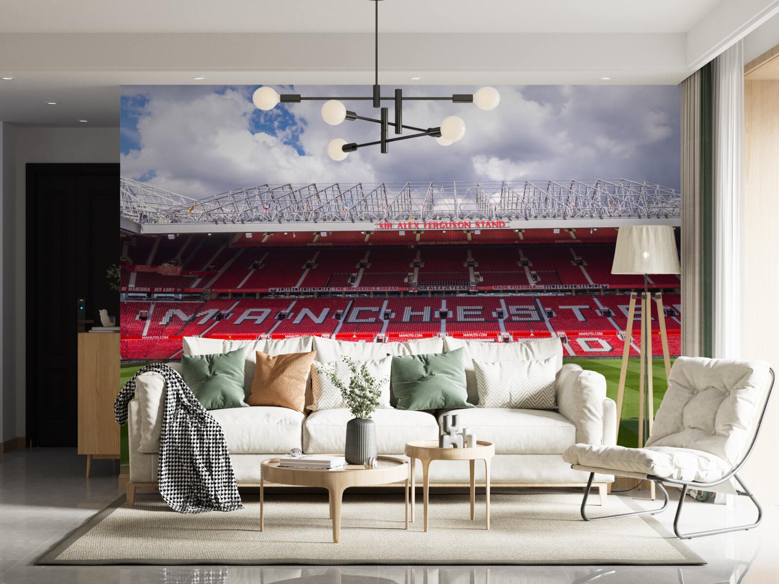 Фотошпалери просторе футбольне поле і величезна трибуна