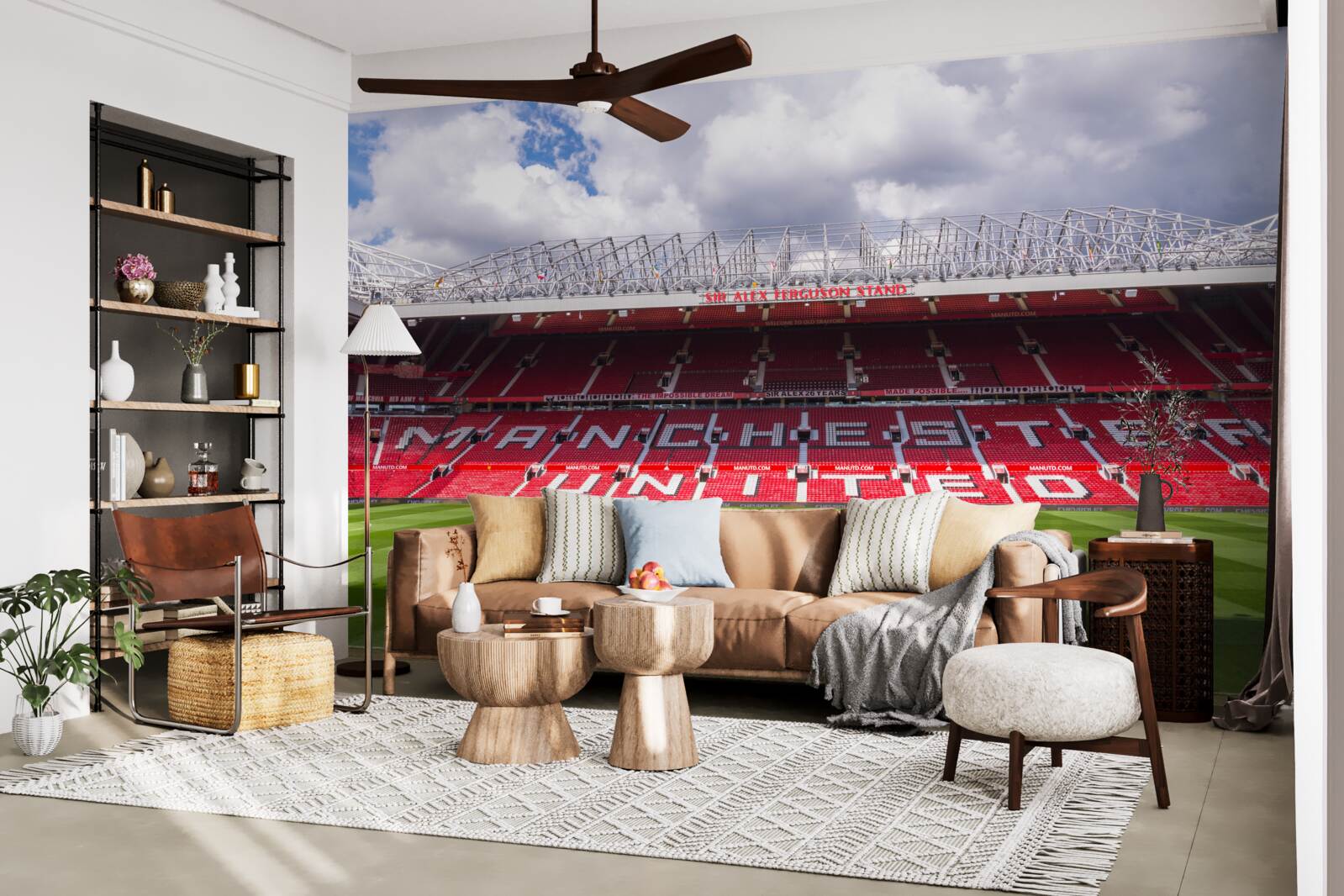 Фотошпалери просторе футбольне поле і величезна трибуна