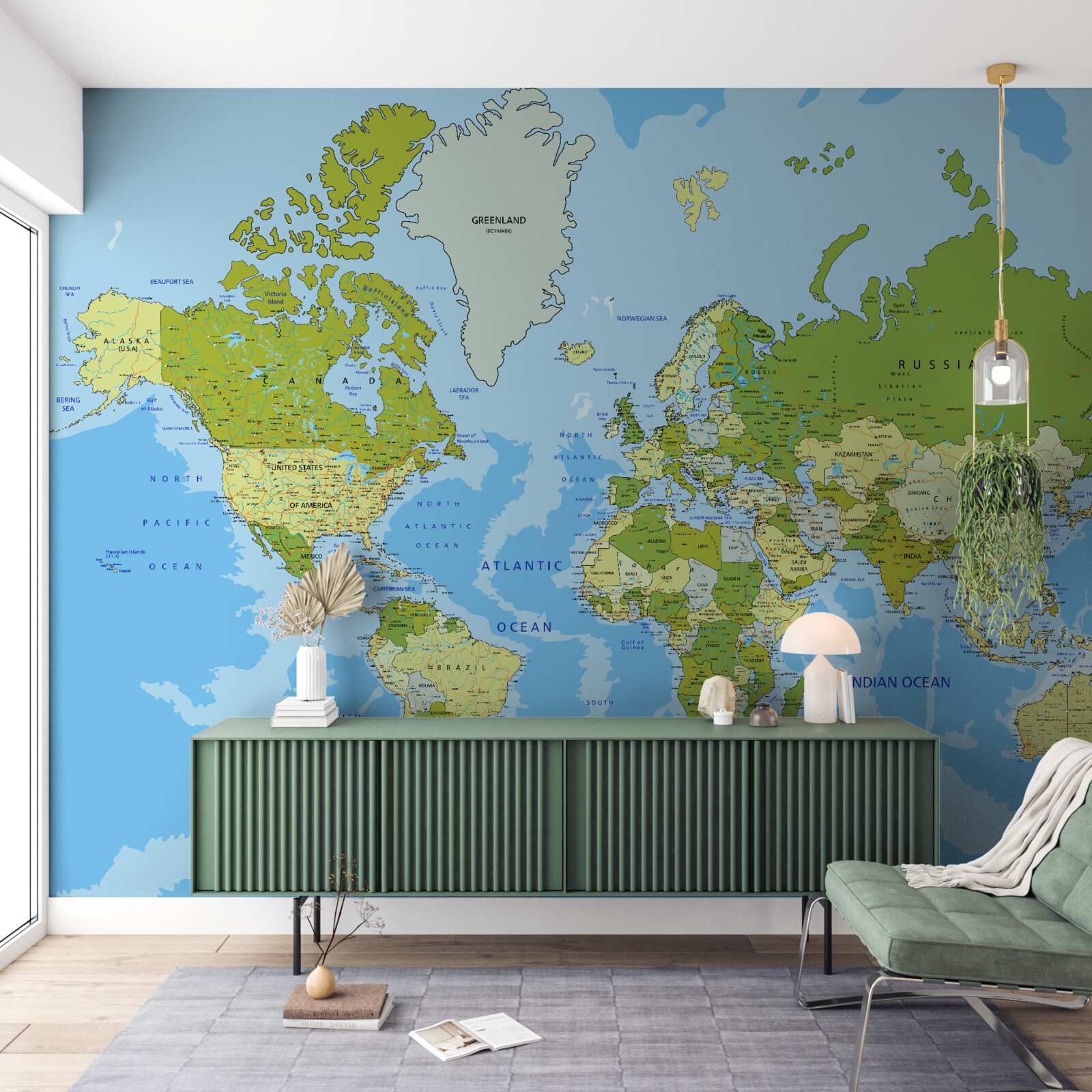 Фотошпалери традиційна карта світу