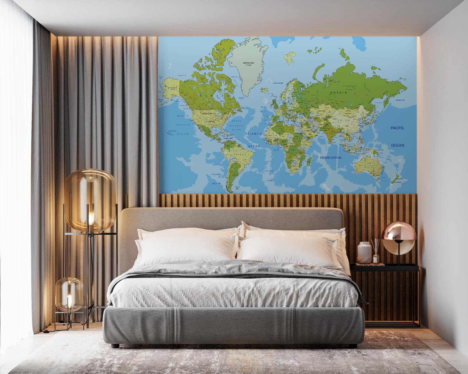 Фотошпалери традиційна карта світу