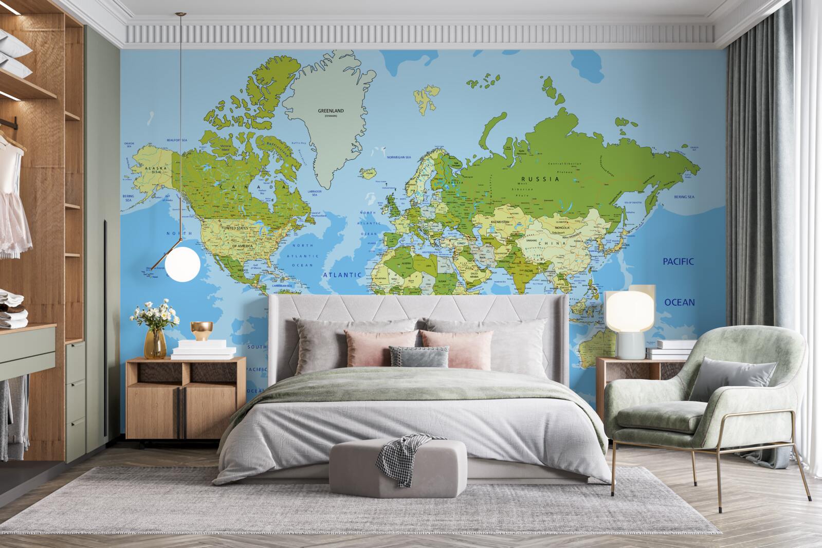 Фотошпалери традиційна карта світу