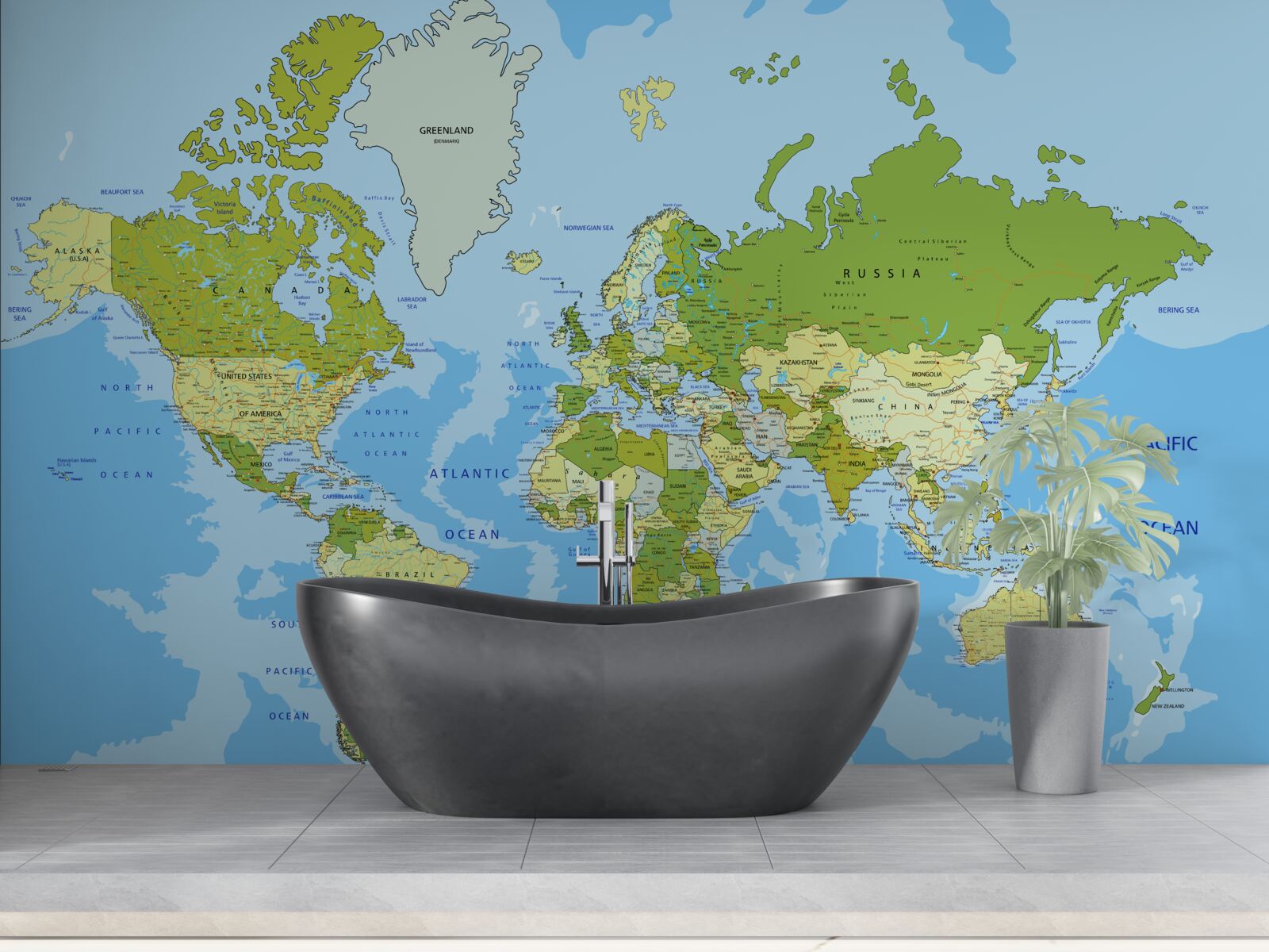 Фотошпалери традиційна карта світу