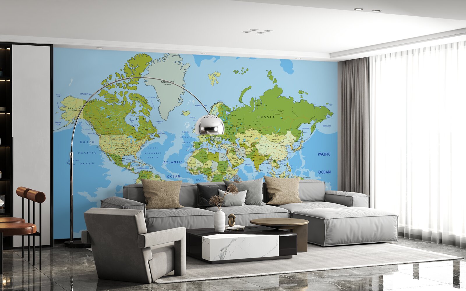 Фотошпалери традиційна карта світу