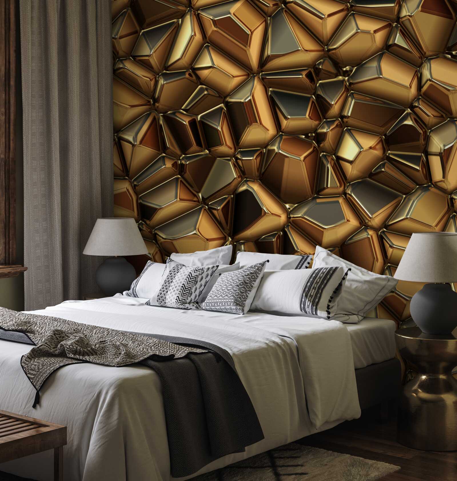 Фотошпалери золоті багатогранники