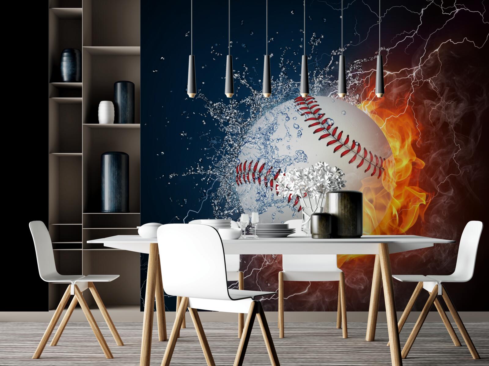 Фотошпалери вогняна куля, занурена в тінь