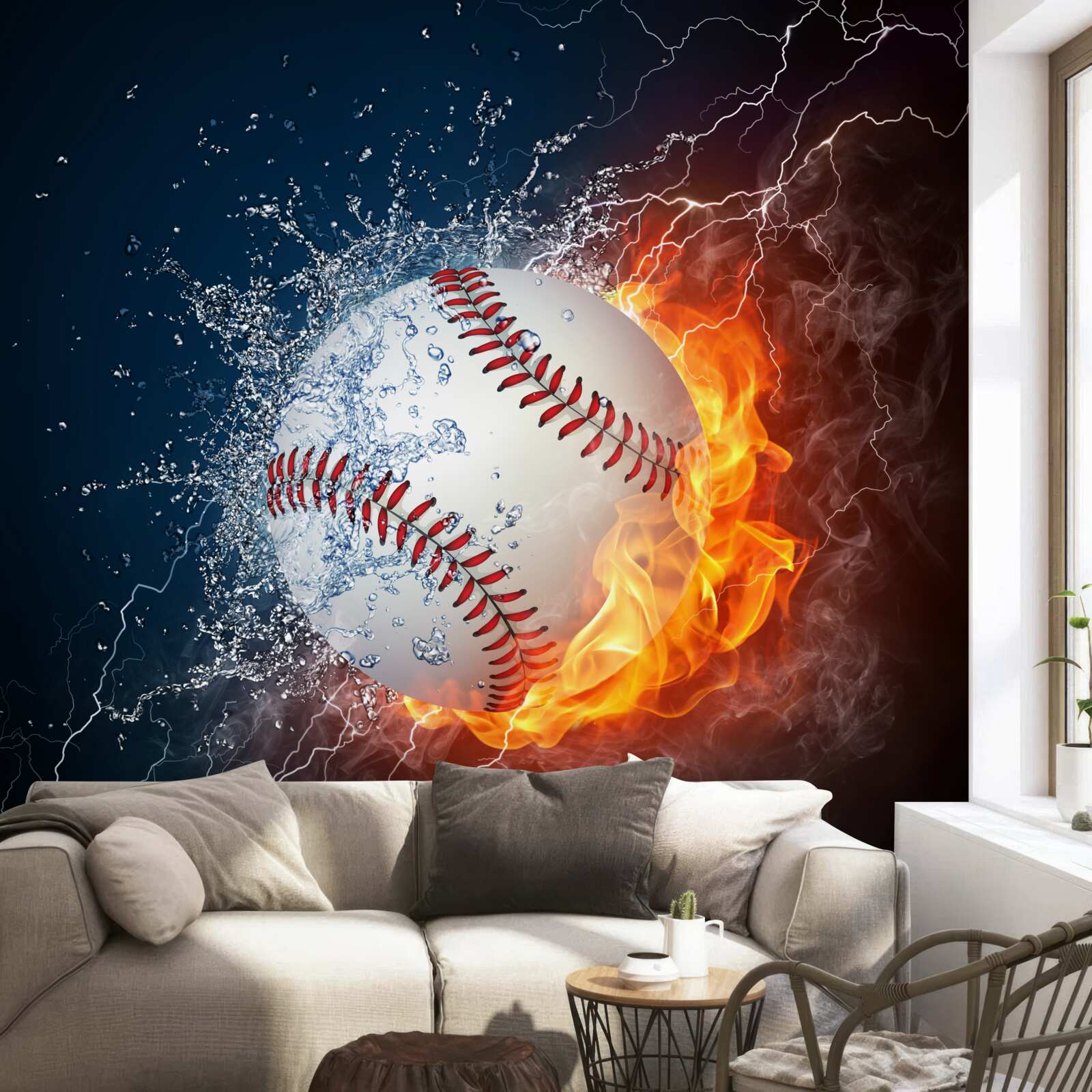 Фотошпалери вогняна куля, занурена в тінь