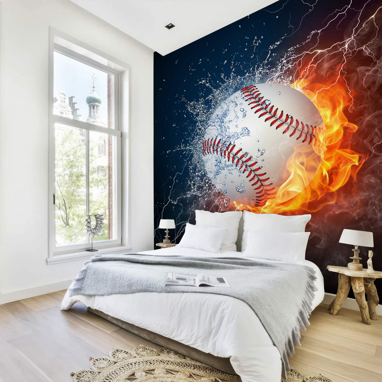 Фотошпалери вогняна куля, занурена в тінь