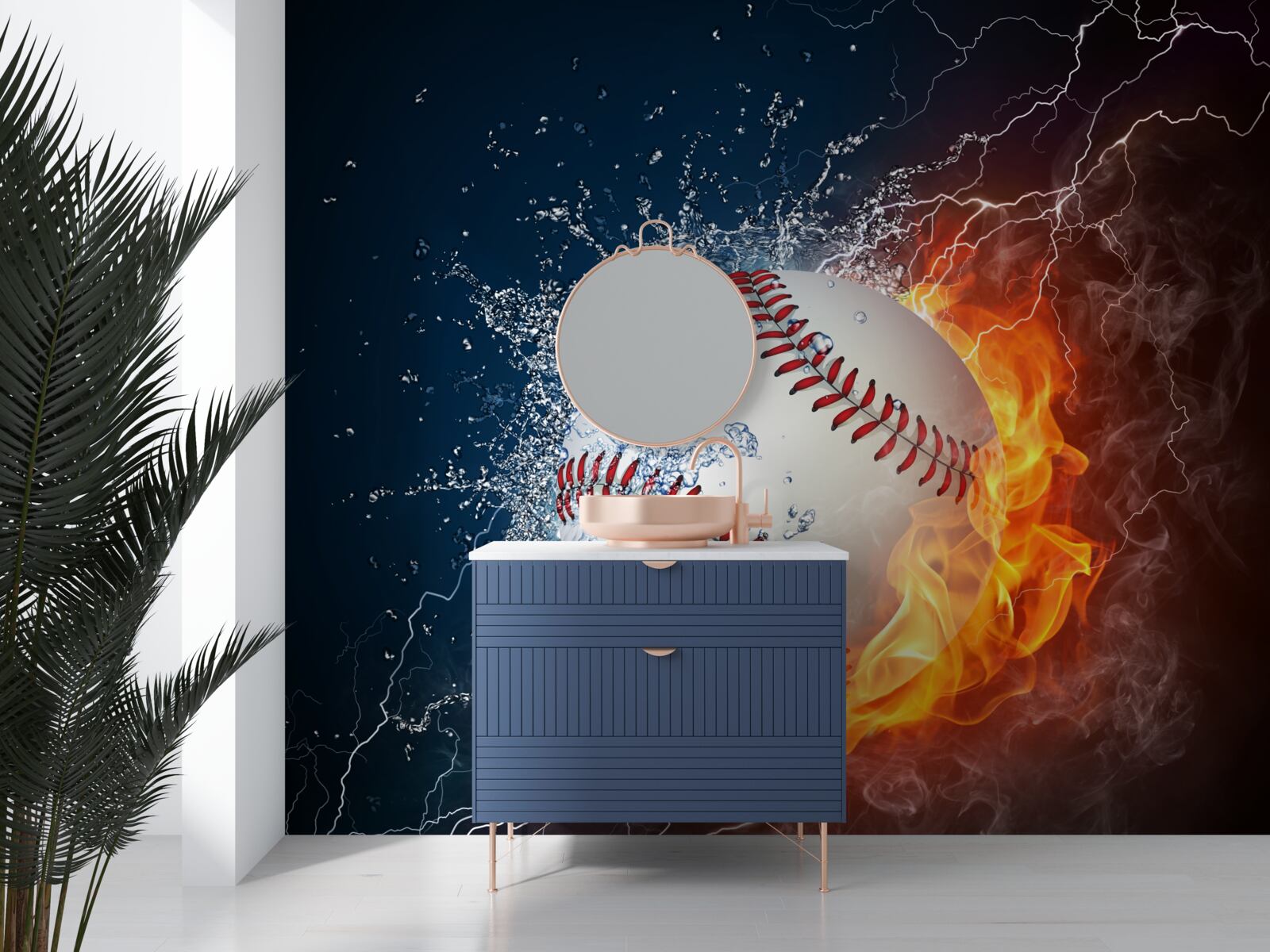 Фотошпалери вогняна куля, занурена в тінь