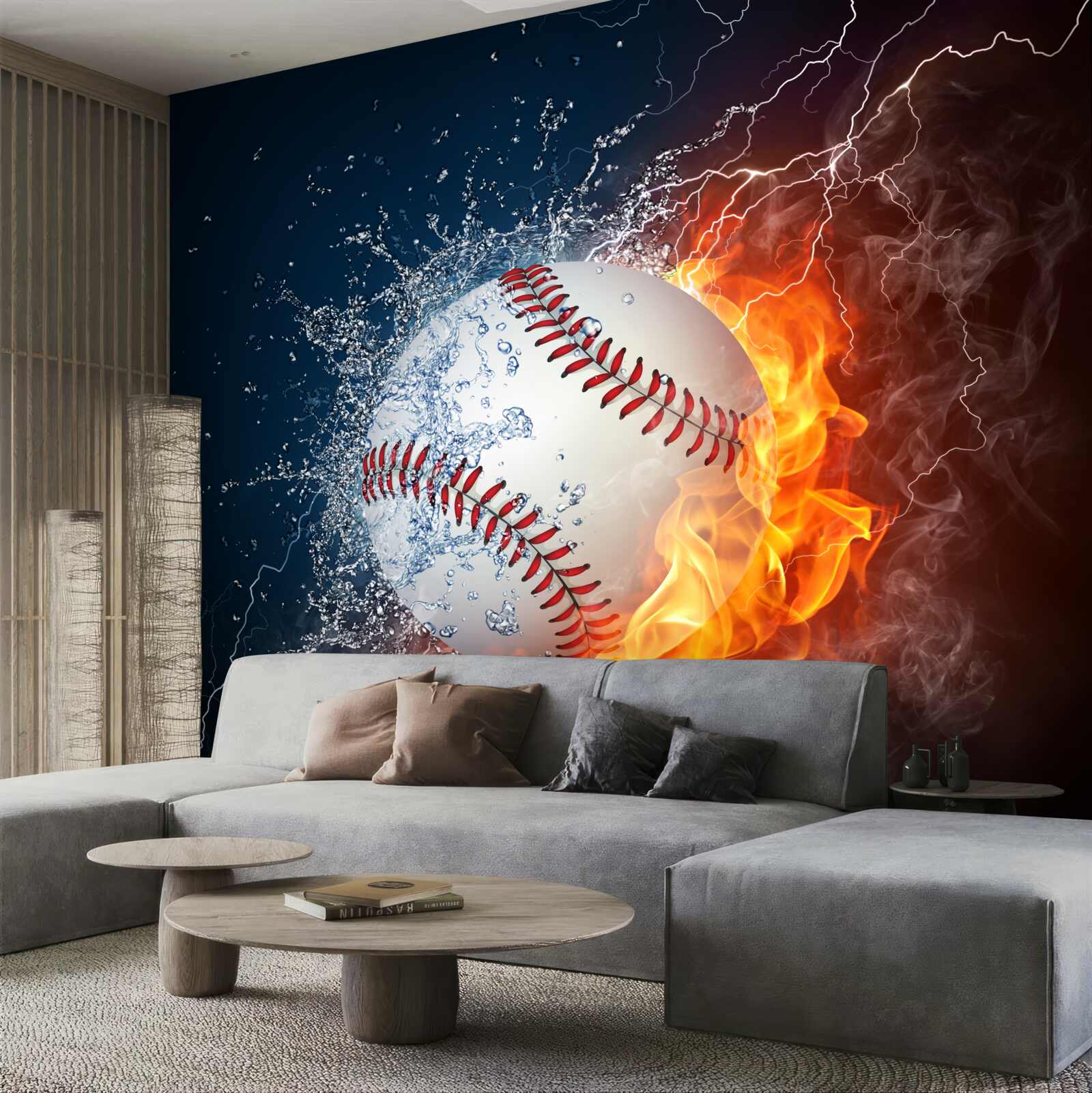 Фотошпалери вогняна куля, занурена в тінь