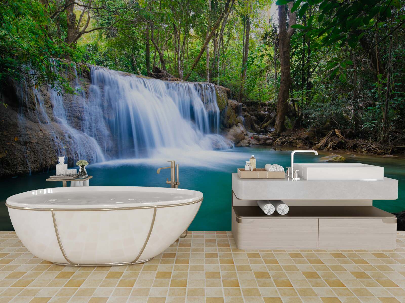 Фотошпалери дивовижно чисті води лісової водойми