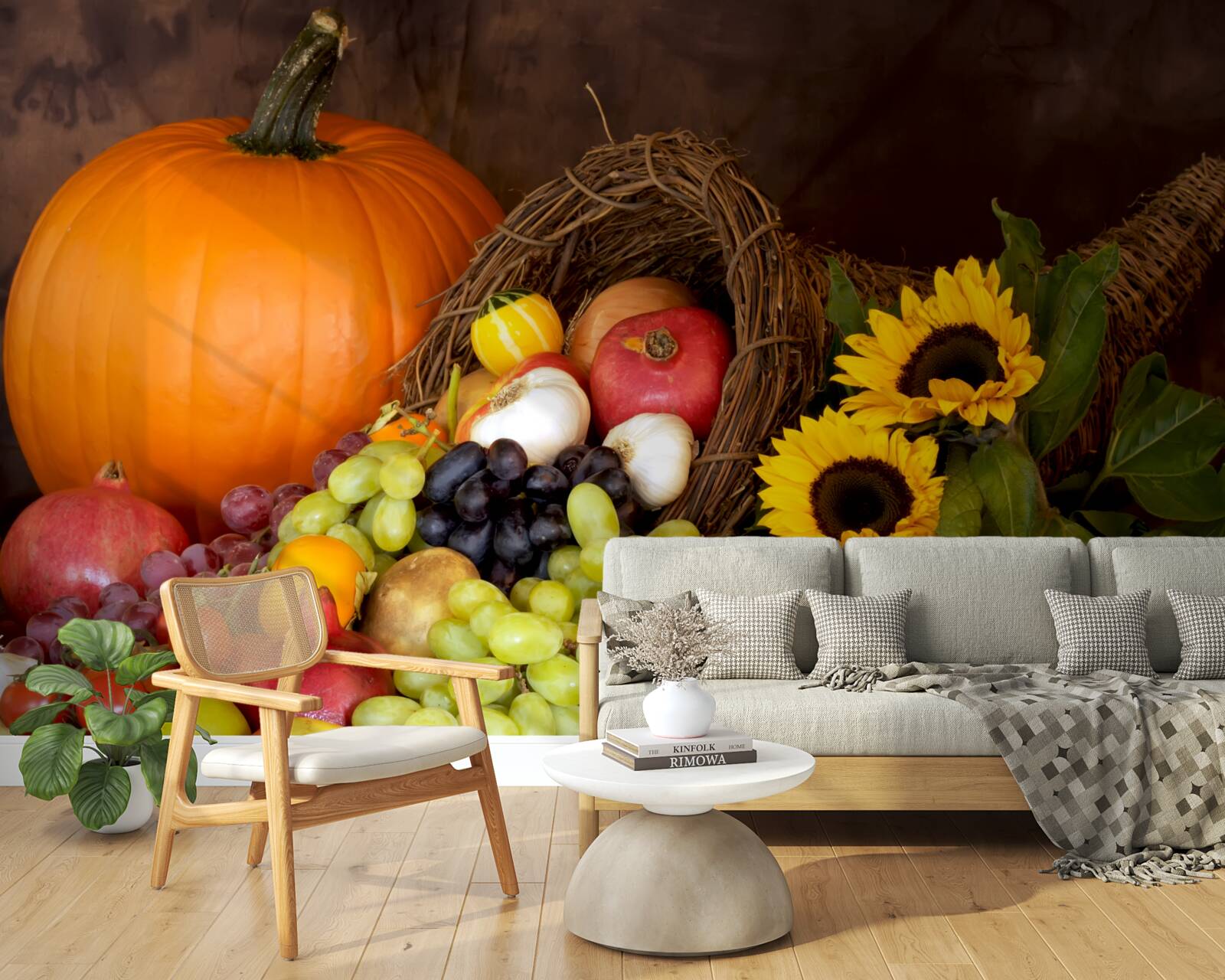 Фотошпалери фруктово-соняшникова композиція