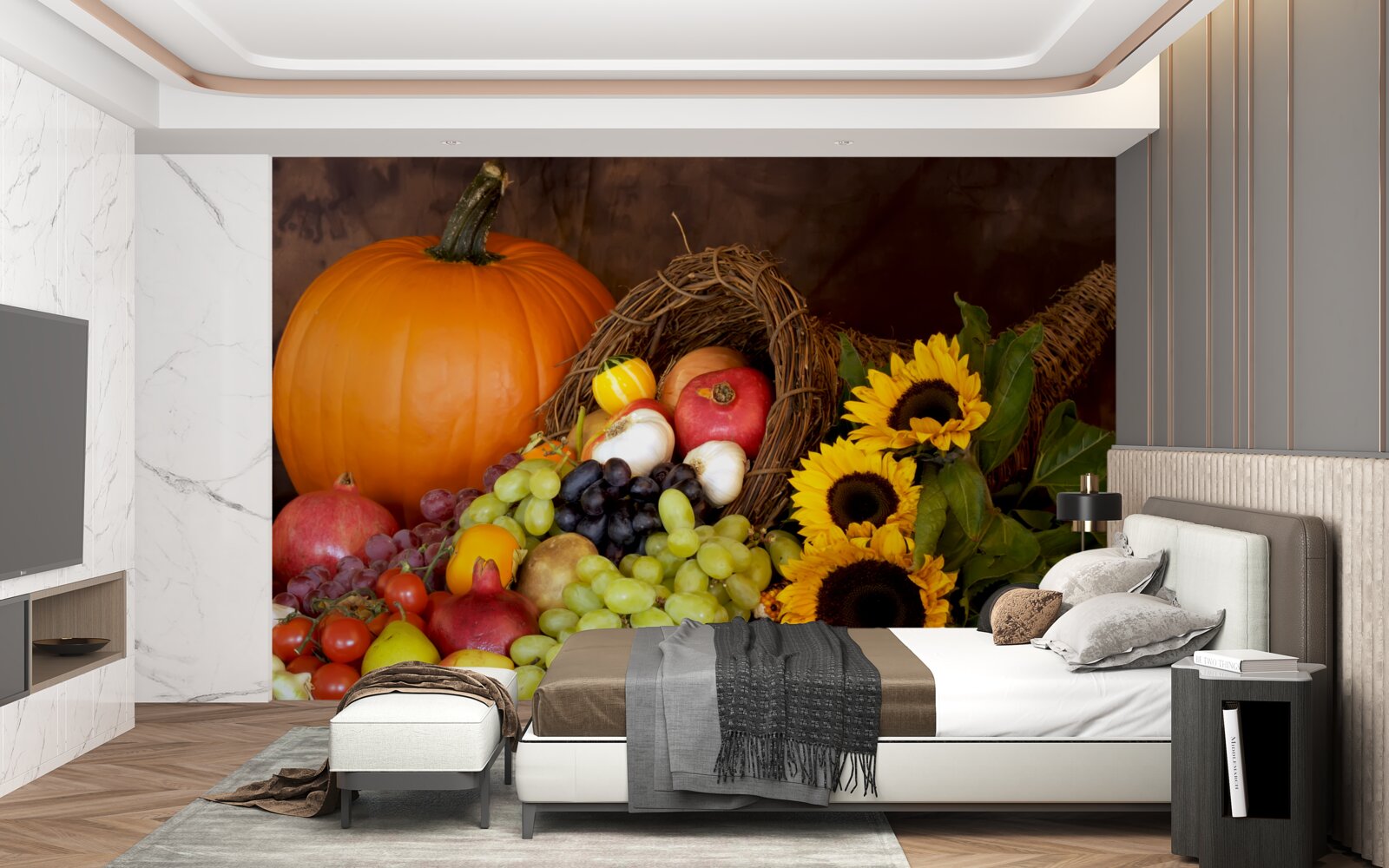 Фотошпалери фруктово-соняшникова композиція