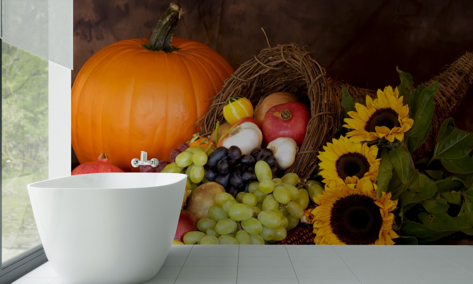 Фотошпалери фруктово-соняшникова композиція