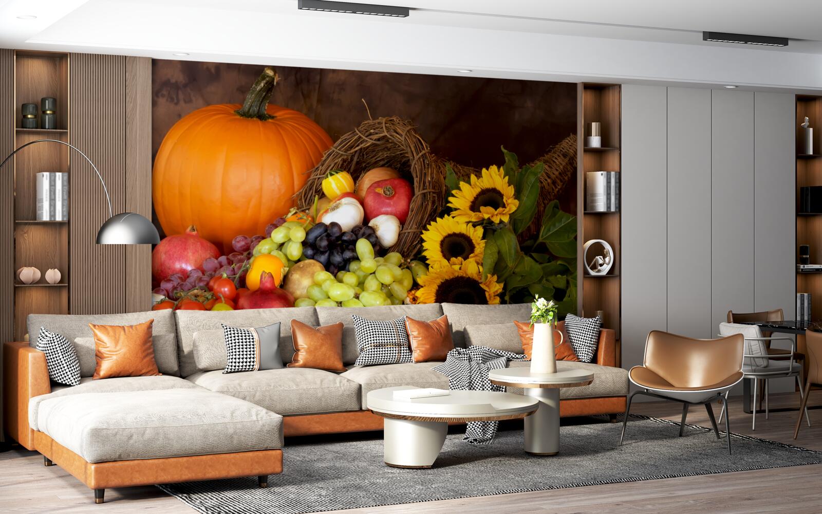 Фотошпалери фруктово-соняшникова композиція