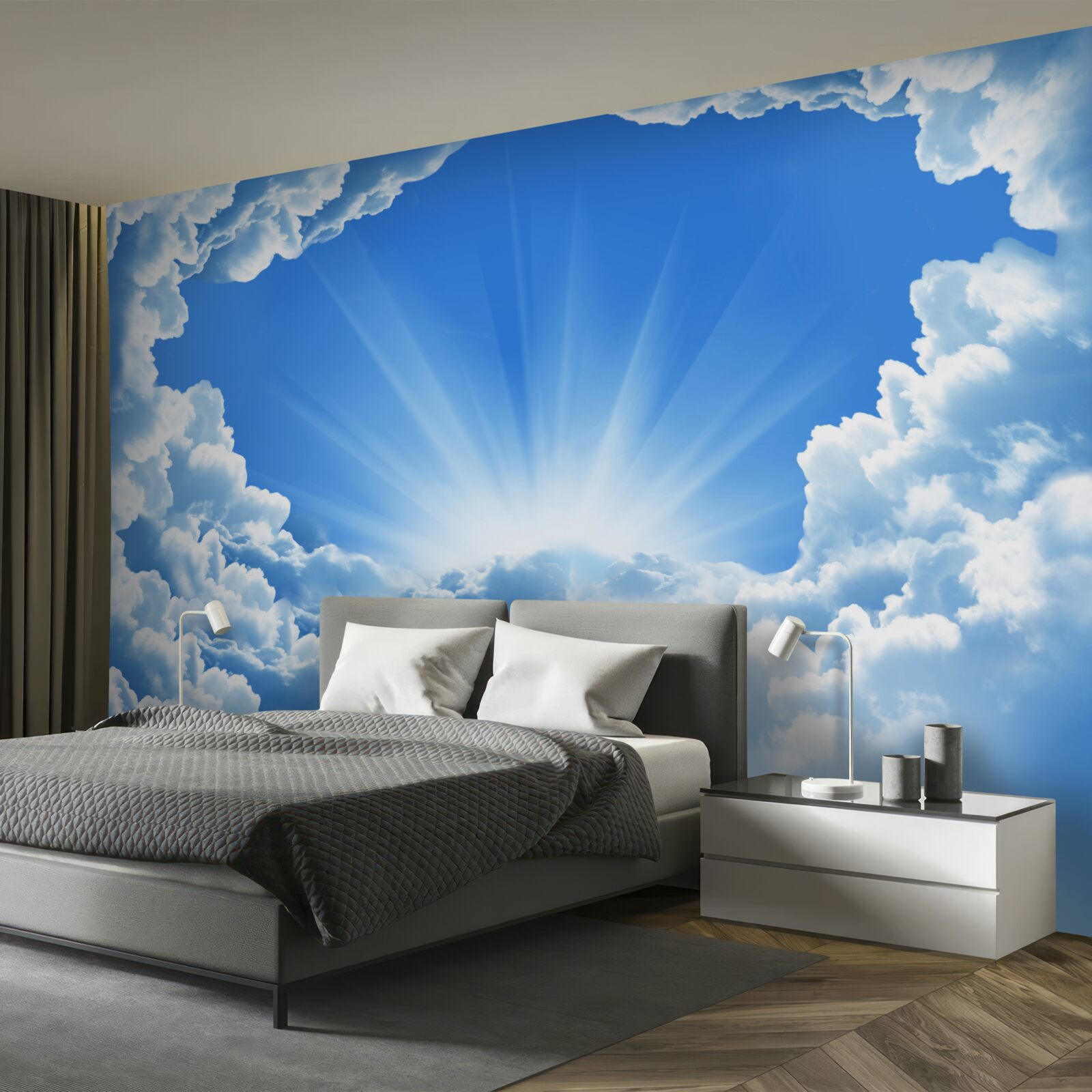 Фотошпалери ранкові зорі за хмарами