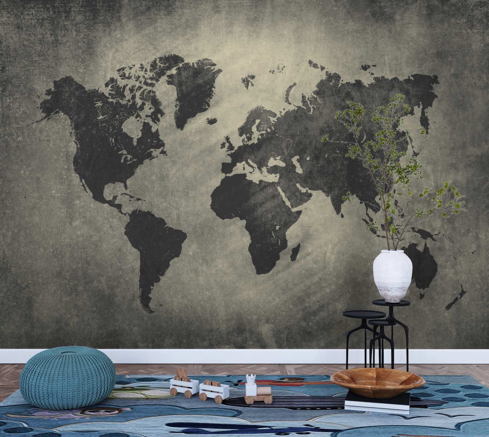 Фотошпалери силуети країн на бетонній стіні