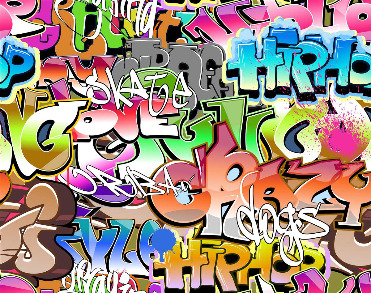 Фотошпалери привабливі графіті з яскравими написами