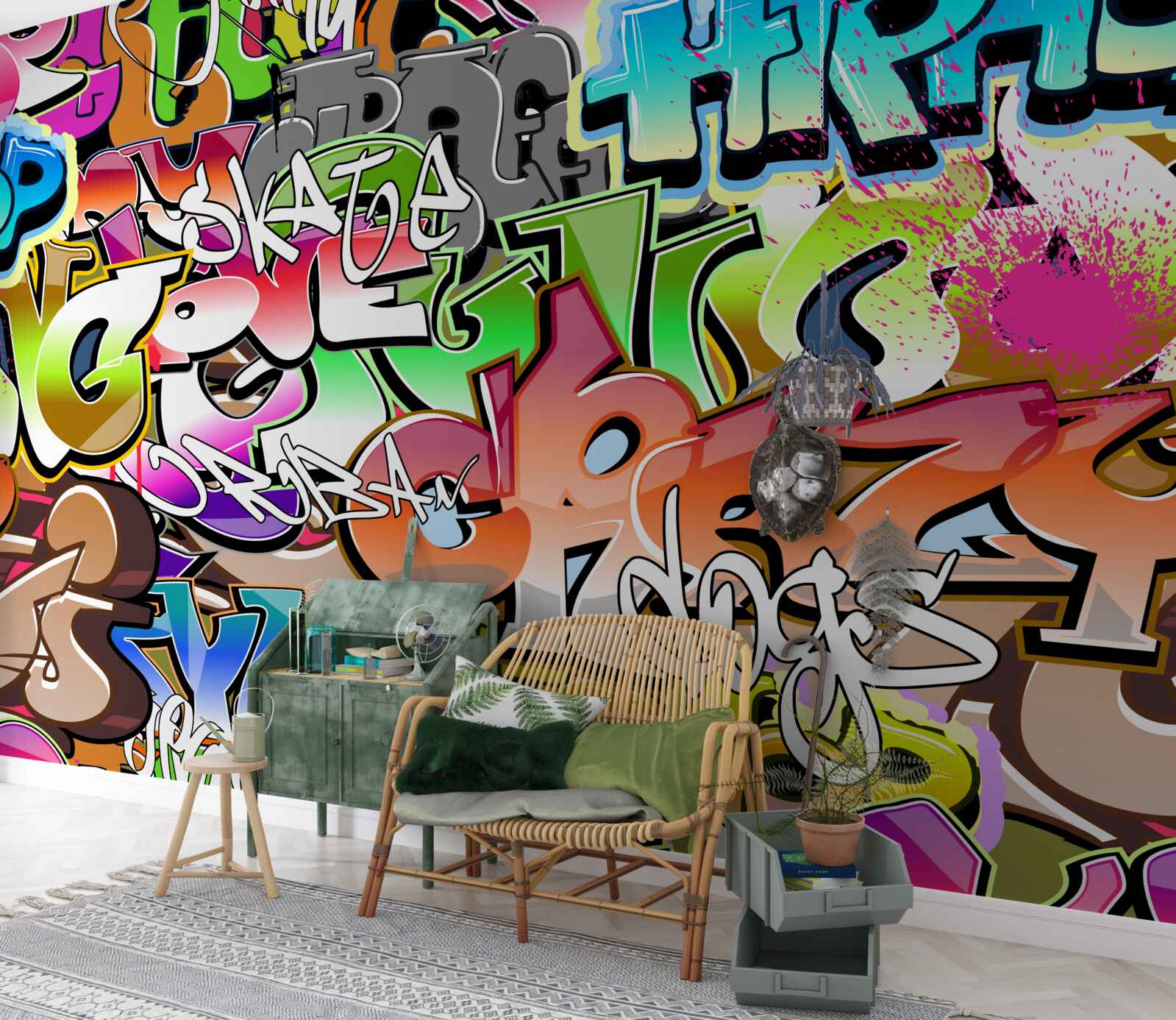 Фотошпалери привабливі графіті з яскравими написами