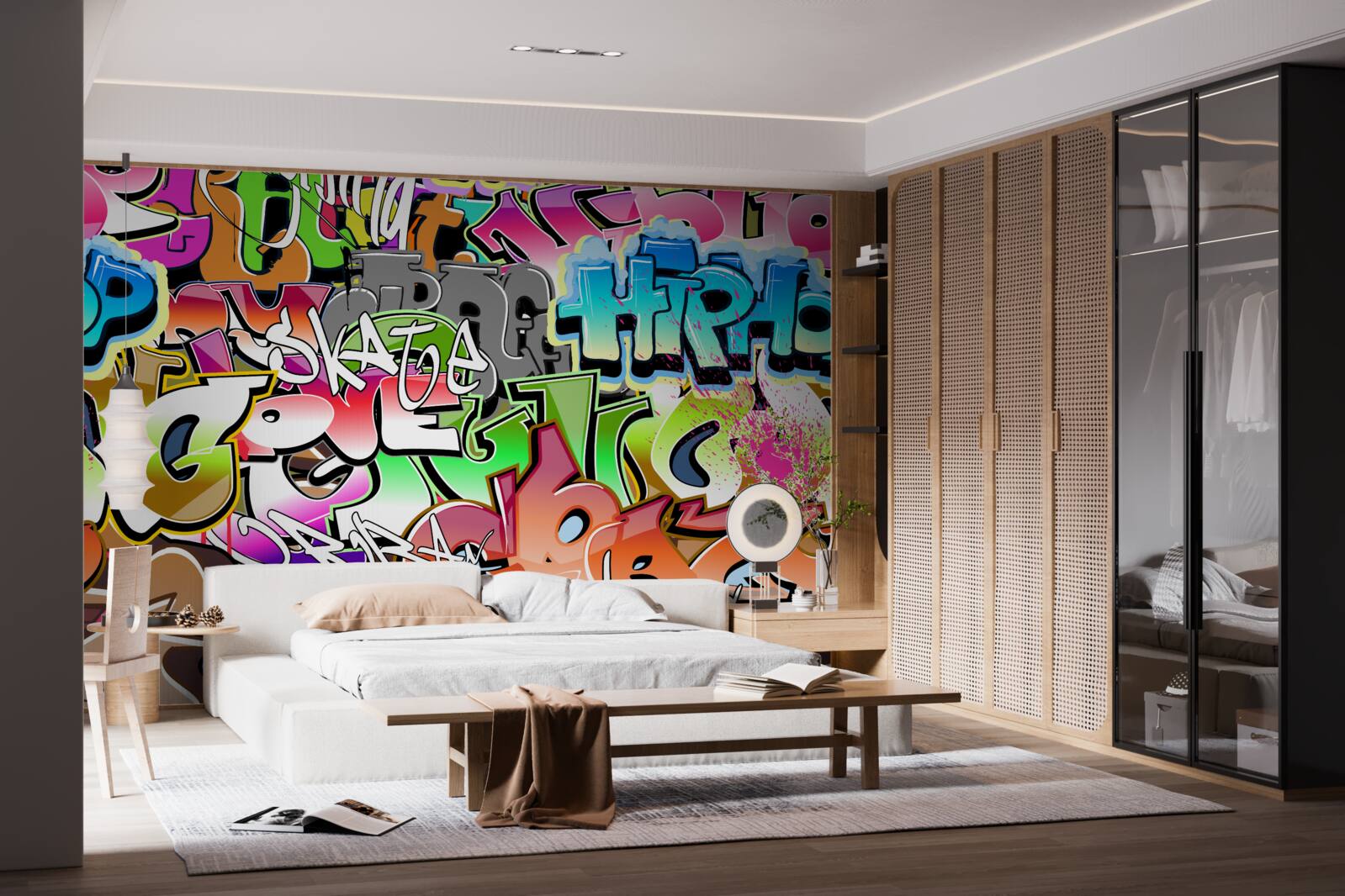 Фотошпалери привабливі графіті з яскравими написами