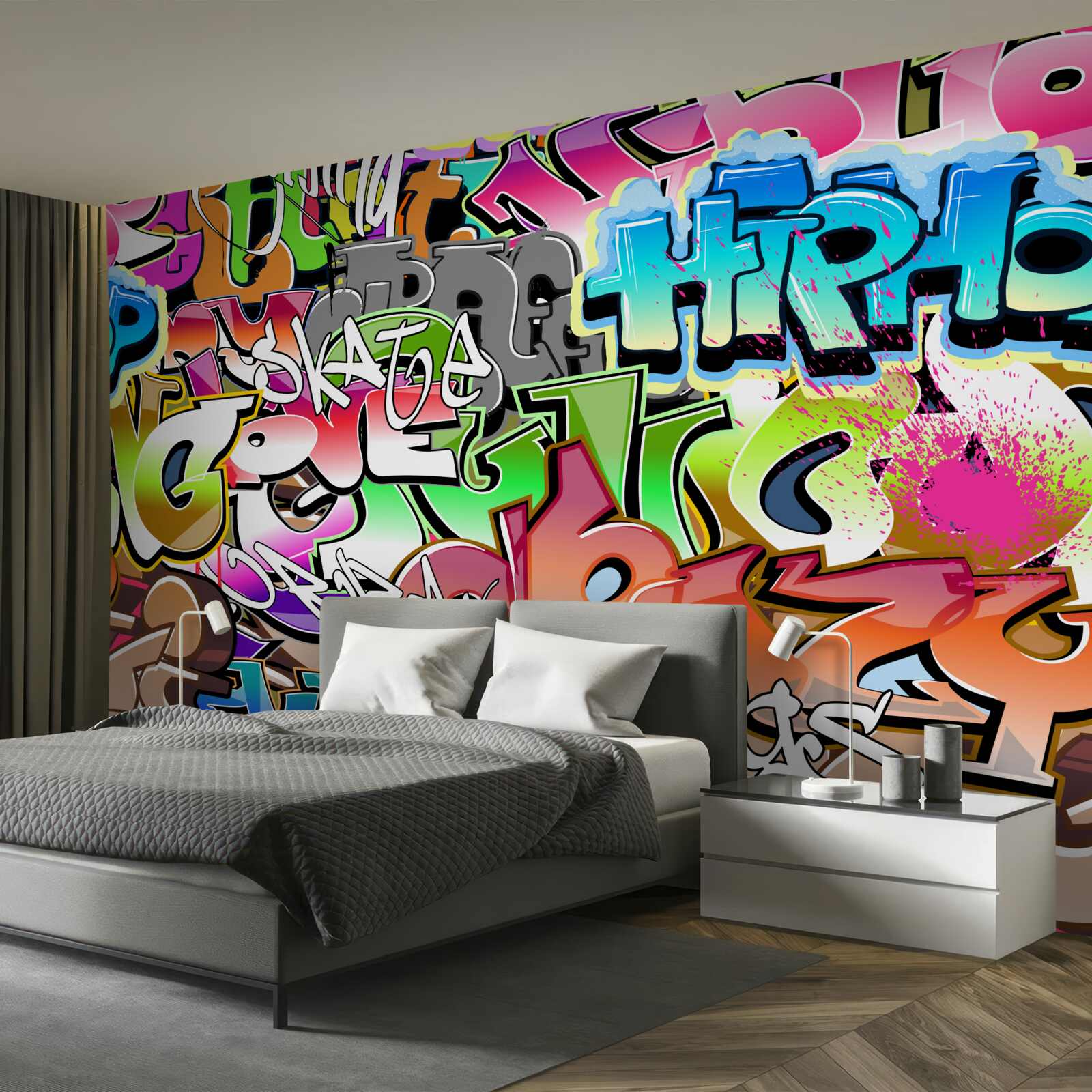 Фотошпалери привабливі графіті з яскравими написами