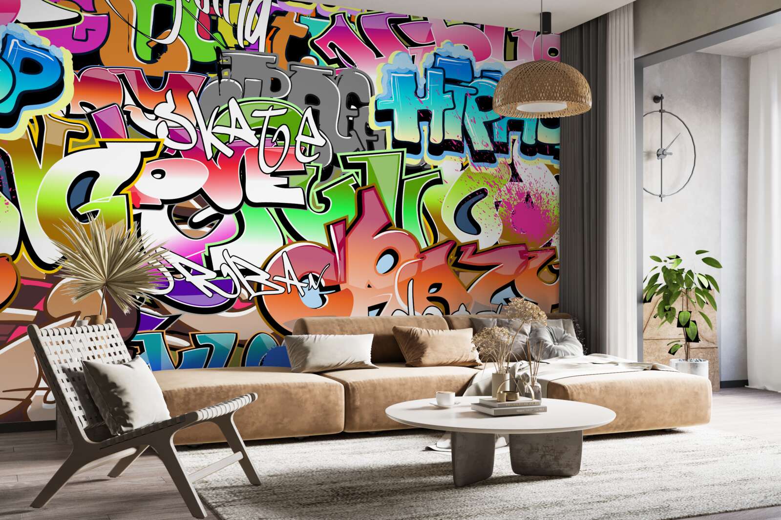 Фотошпалери привабливі графіті з яскравими написами
