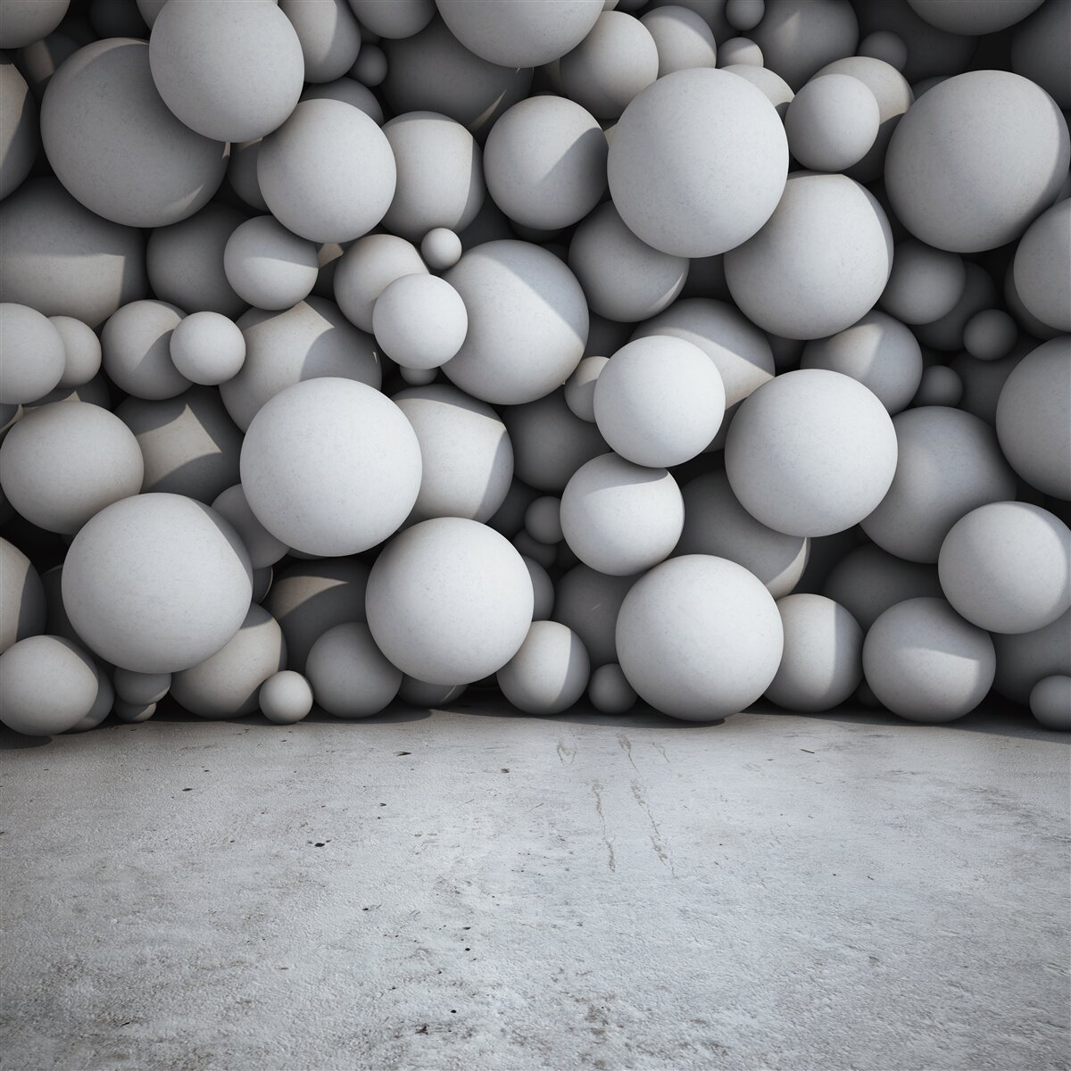 Фотошпалери бар'єр зі срібних кульок, що плавають у повітрі