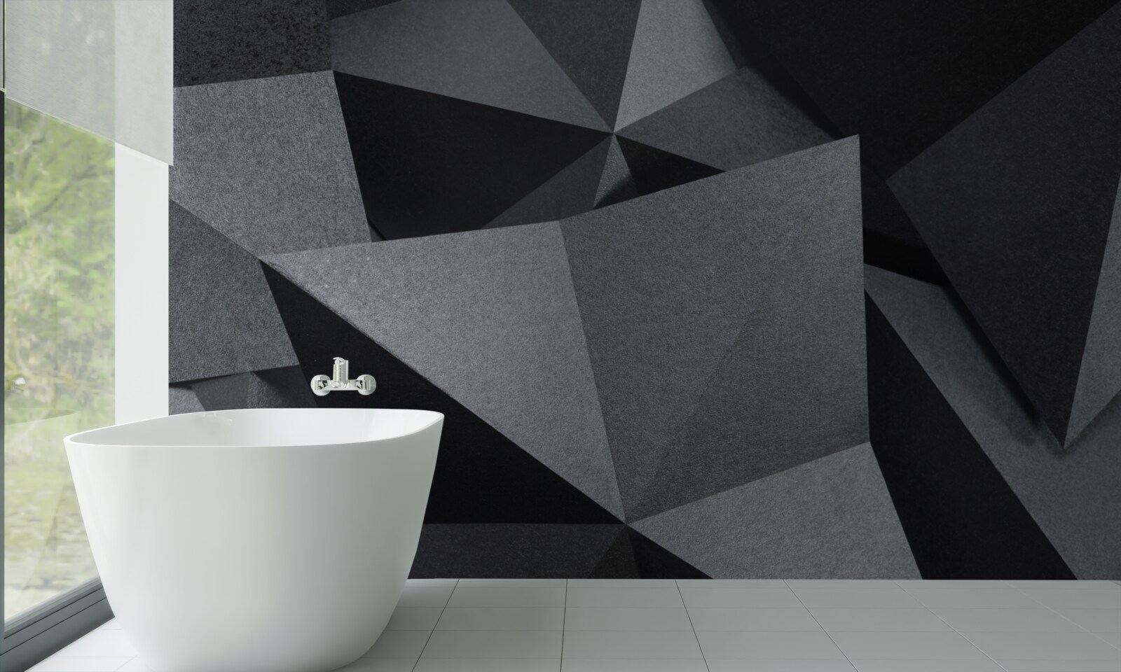 Фотошпалери геометричні фігури на темному тлі