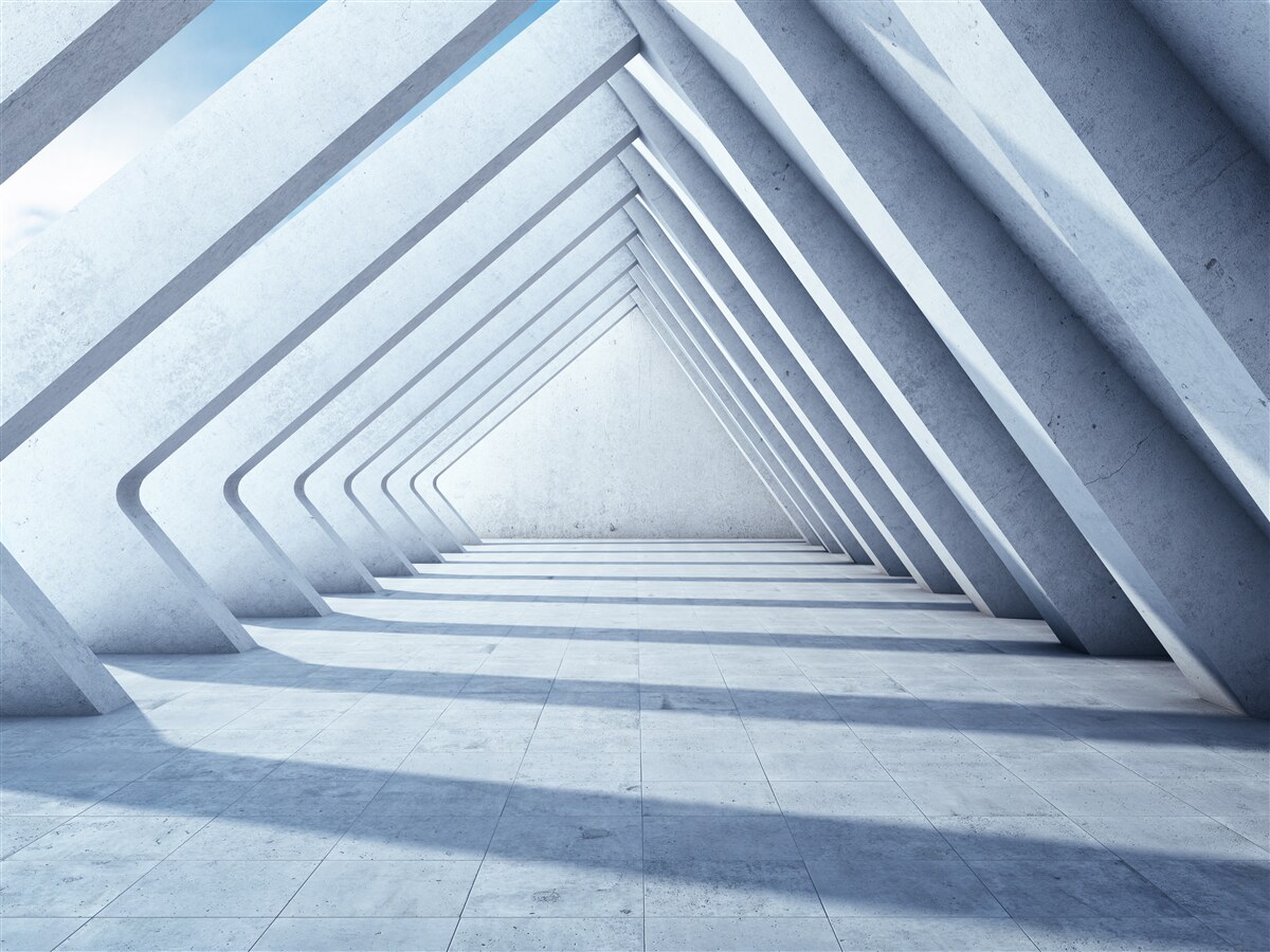 Фотошпалери тунель з трикутних дуг, що тягнеться до нескінченності