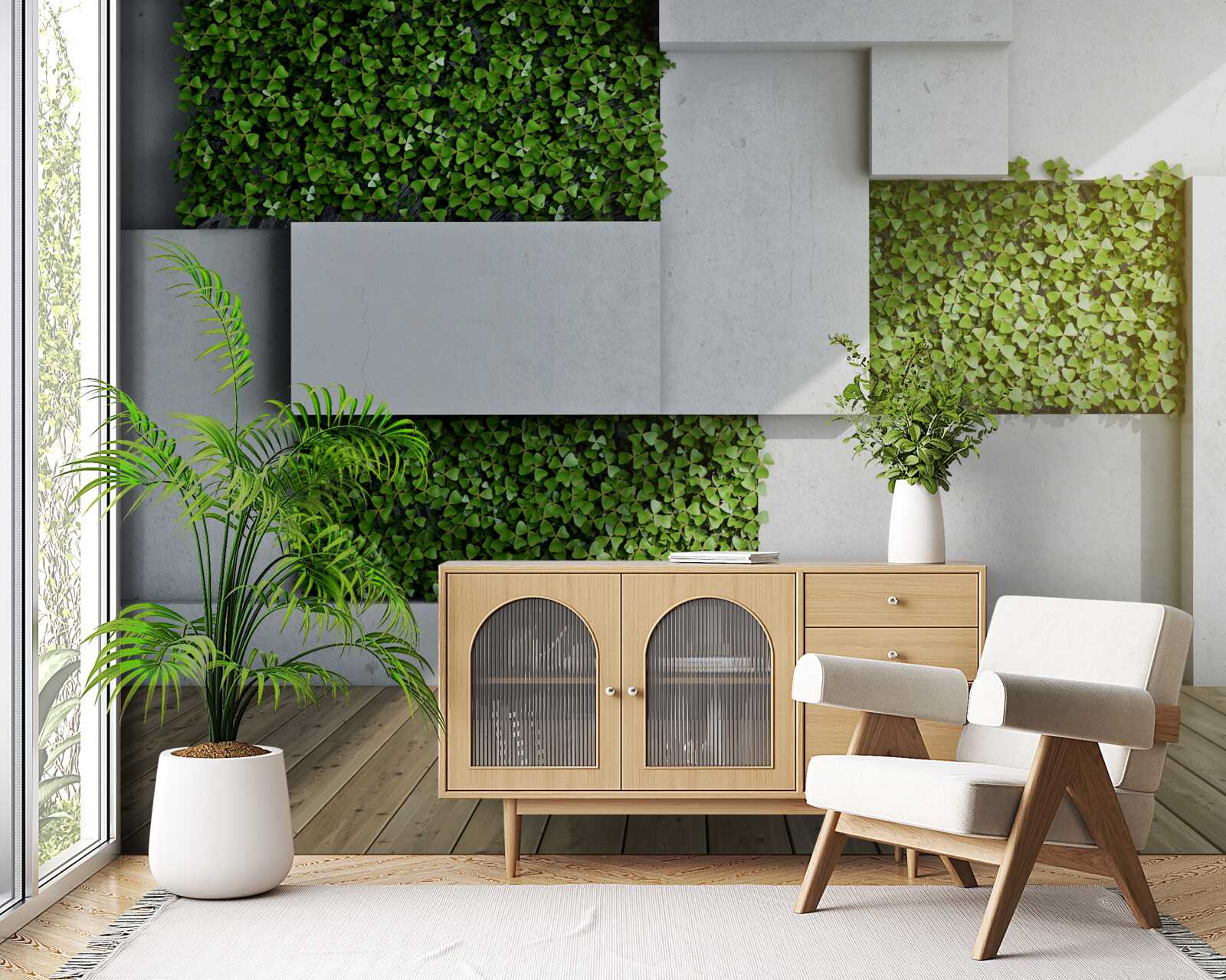 Фотошпалери зелене оздоблення стін