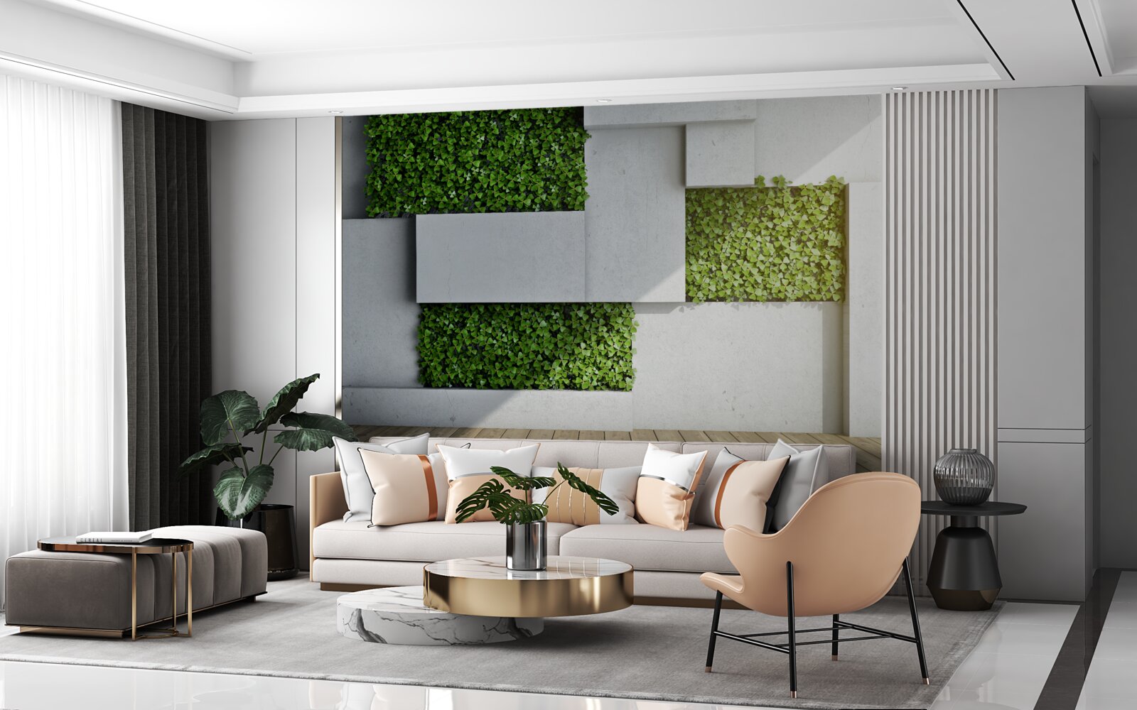 Фотошпалери зелене оздоблення стін