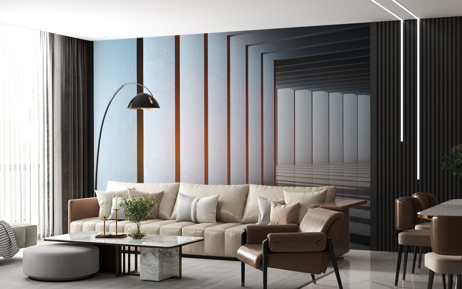 Фотошпалери прямокутні арки на світанку